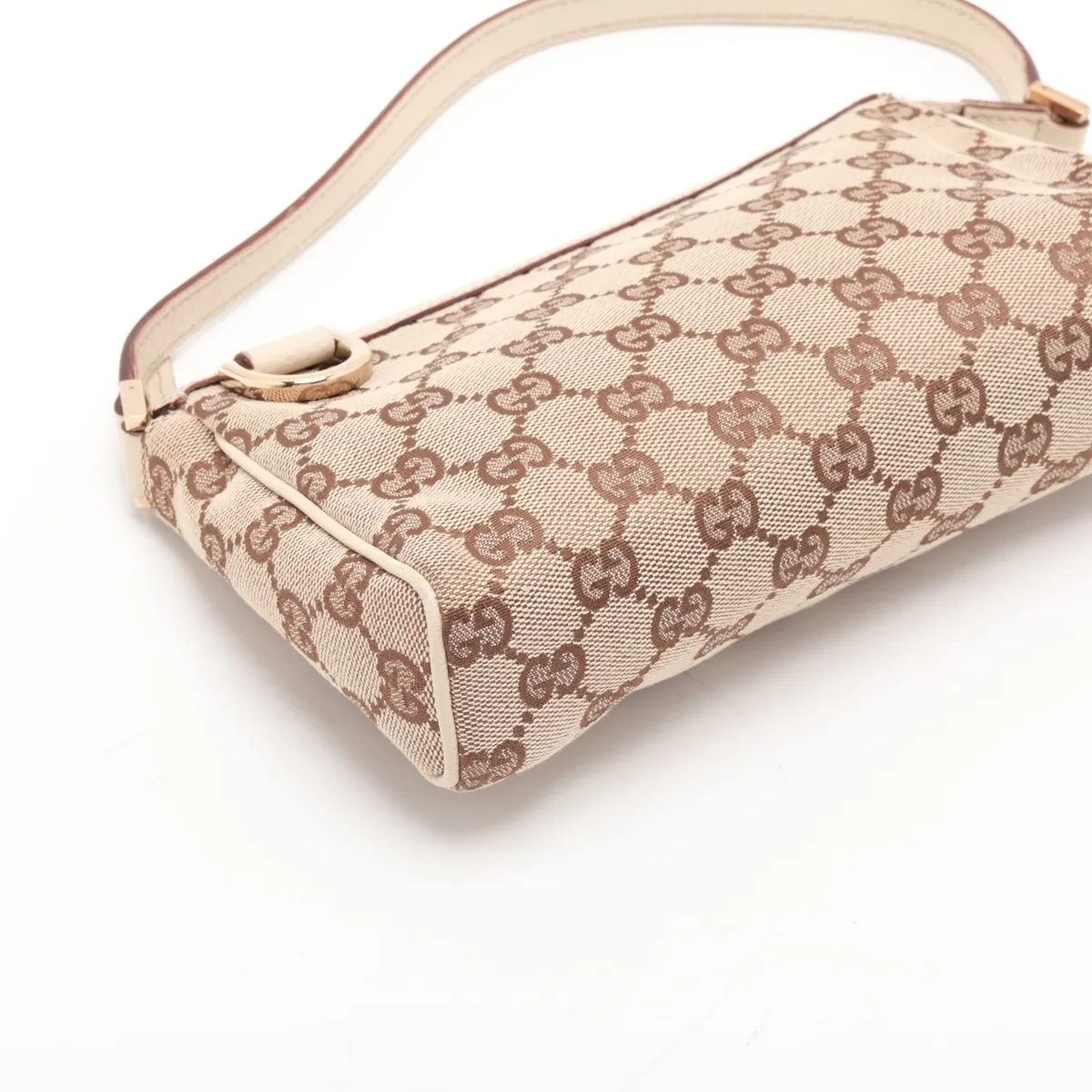 GG Canvas 145750 Canvas x Leather Shoulder Bag Beige x White — view 4