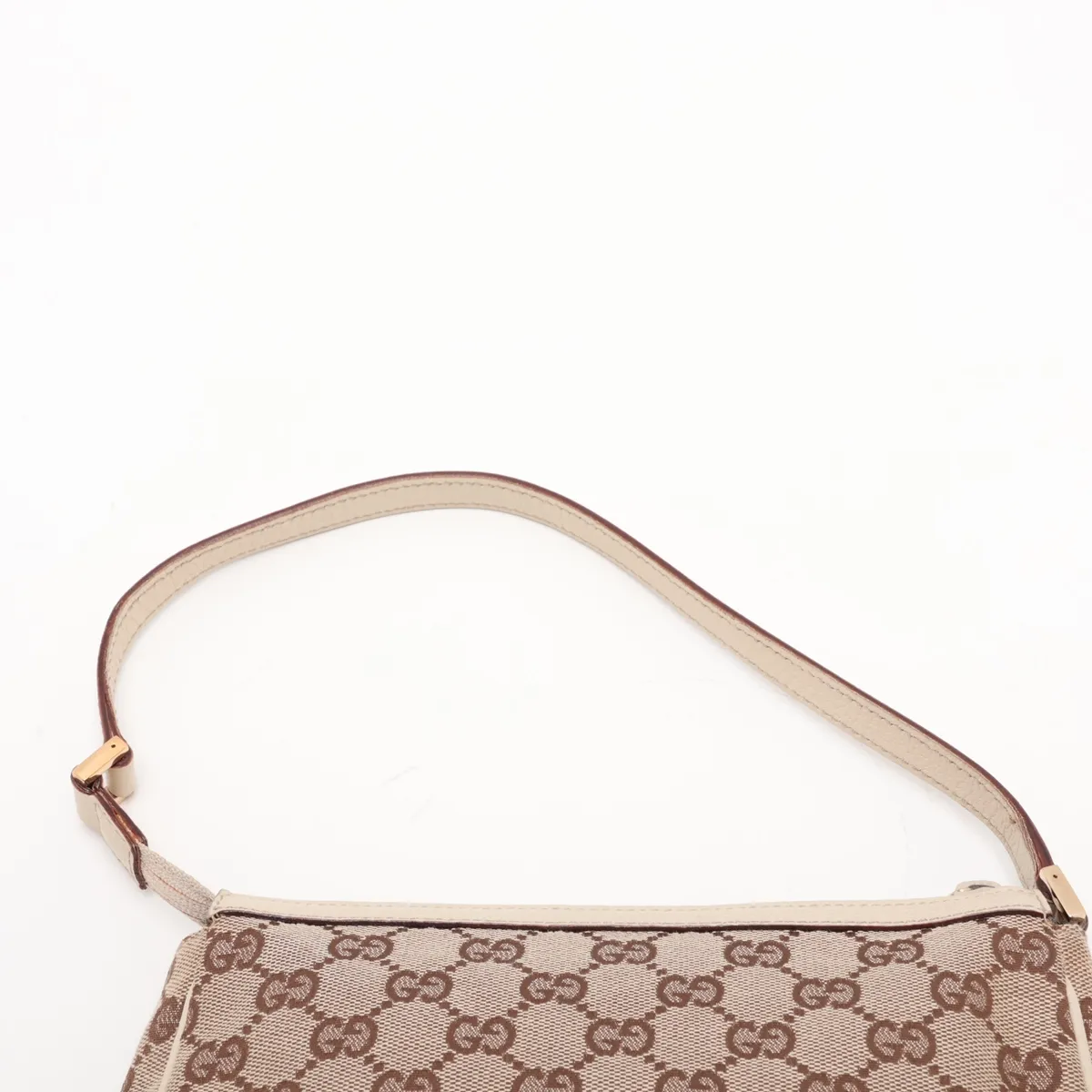 GG Canvas 145750 Canvas x Leather Shoulder Bag Beige x White — view 6