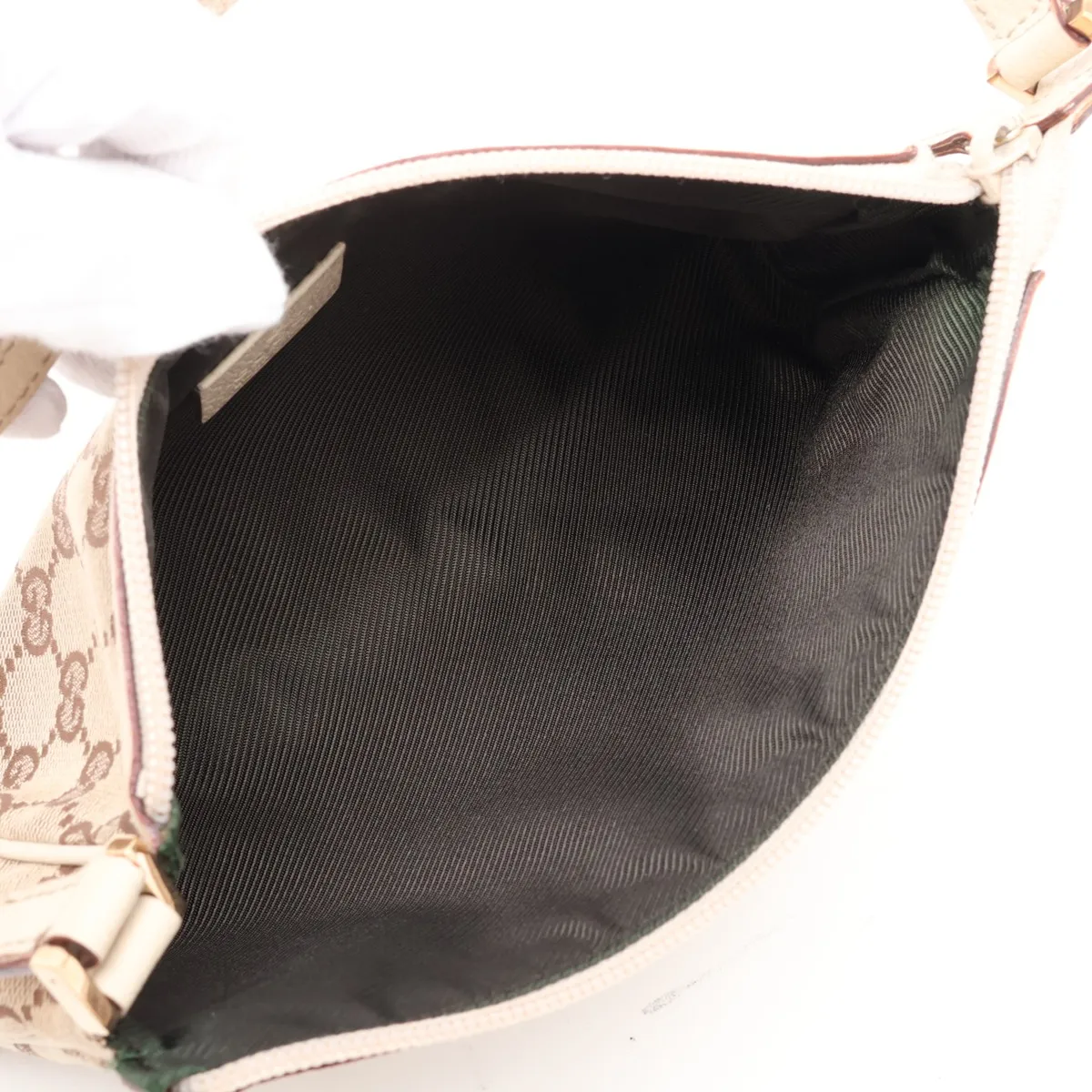 GG Canvas 145750 Canvas x Leather Shoulder Bag Beige x White — view 7