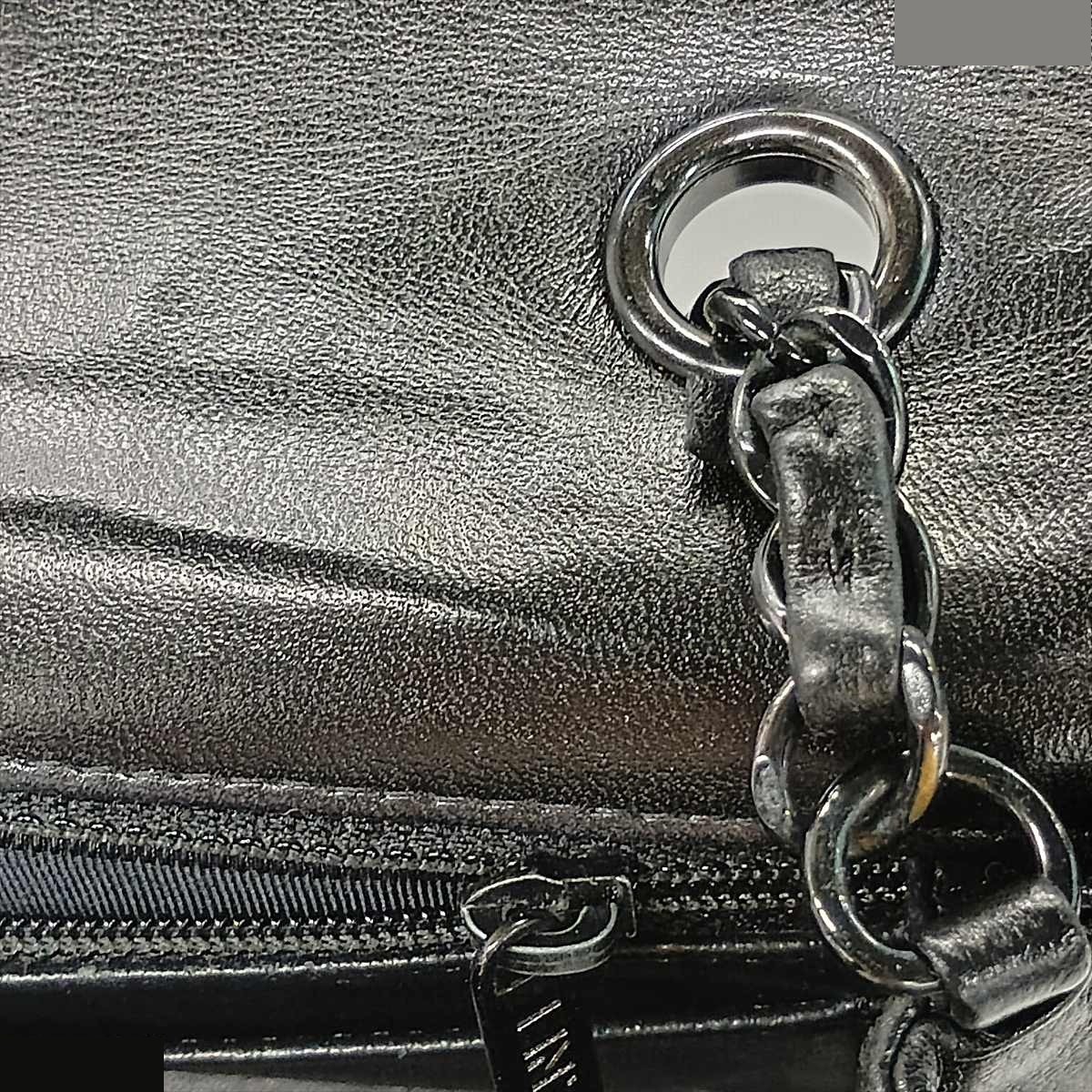 Chevron Lambskin Single Flap Single Chain Bag with V-Stitch — view 11