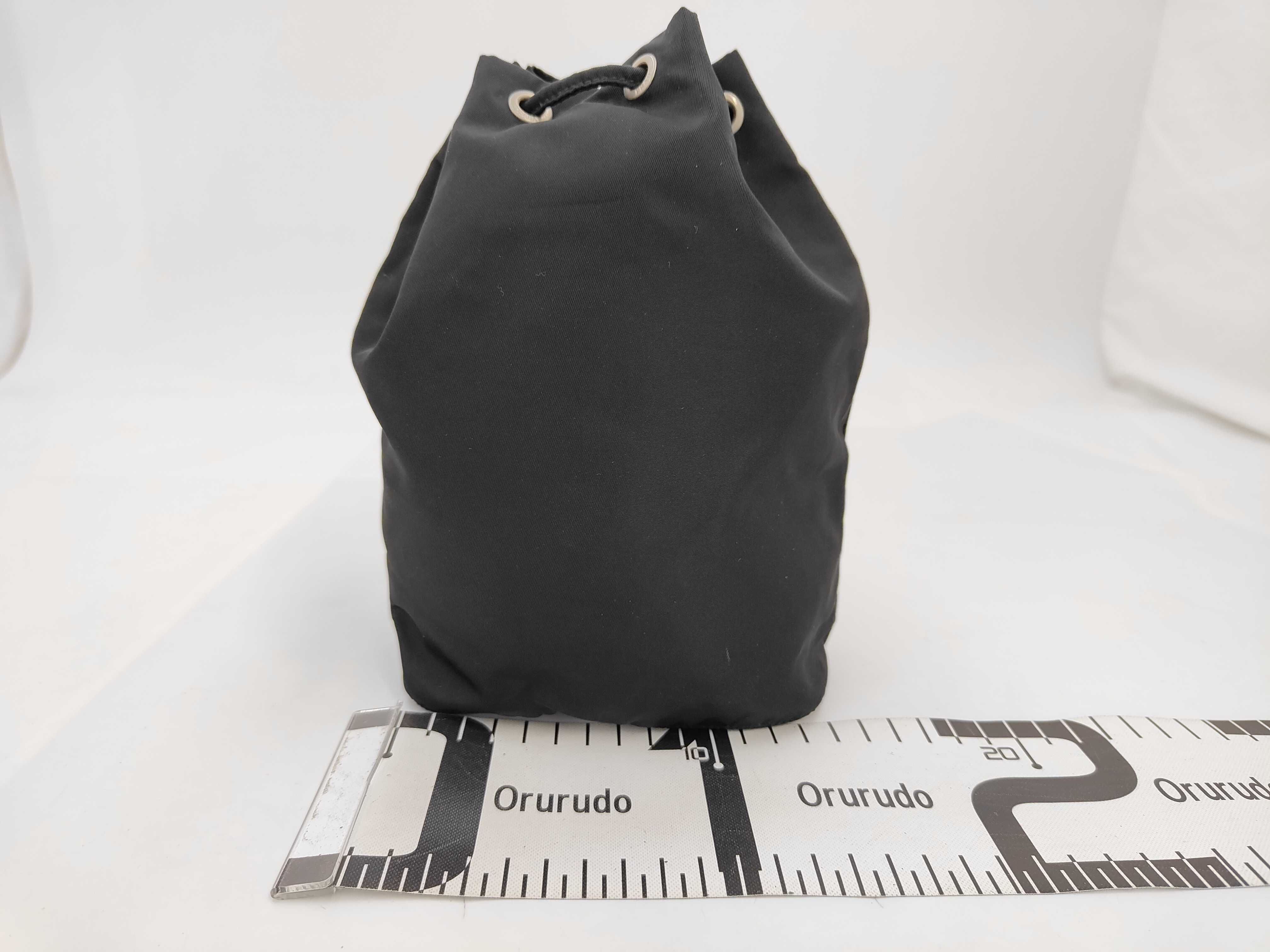 Pouch Drawstring Nylon Black Shoulder Bag — view 2
