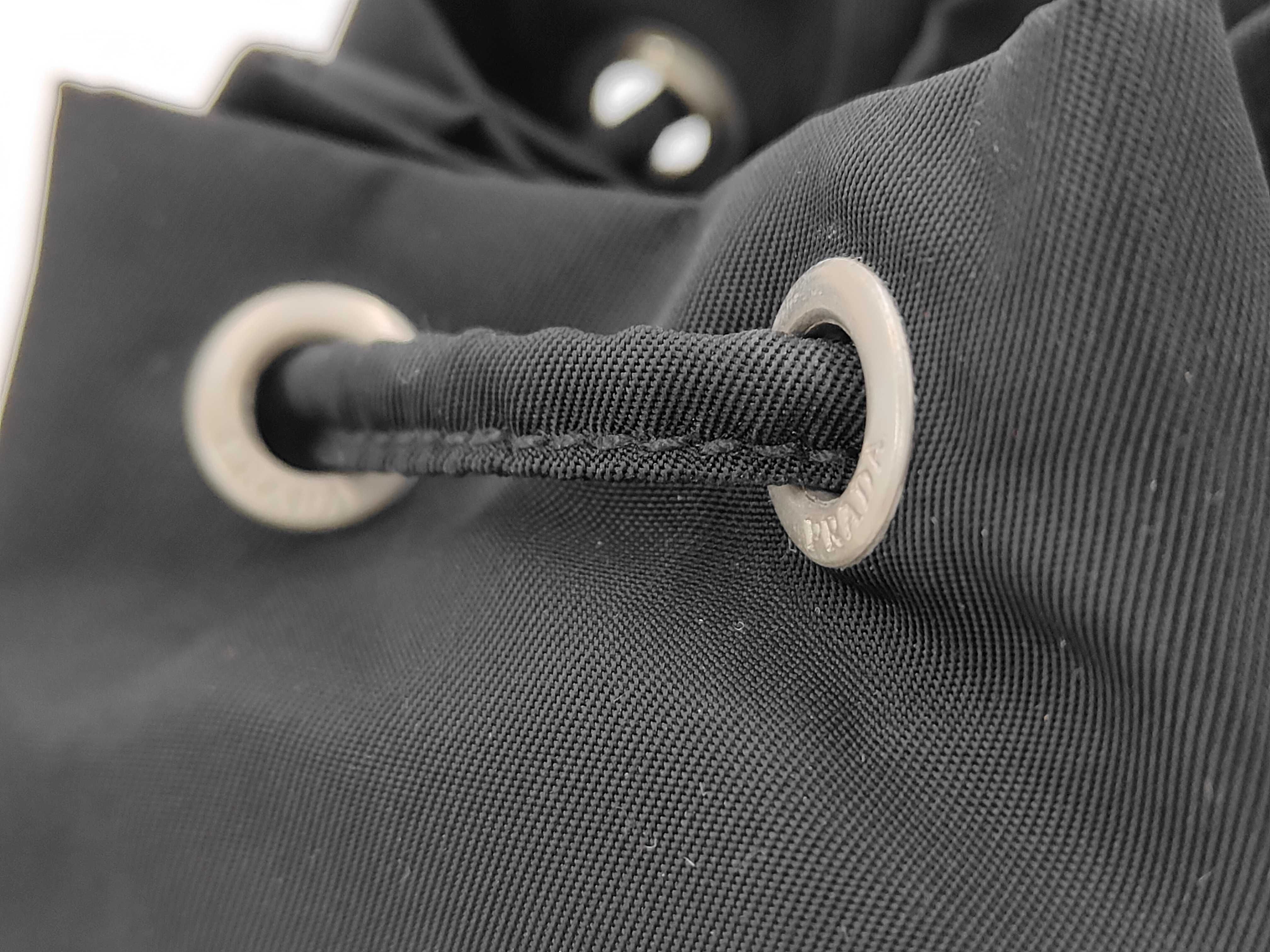 Pouch Drawstring Nylon Black Shoulder Bag — view 3