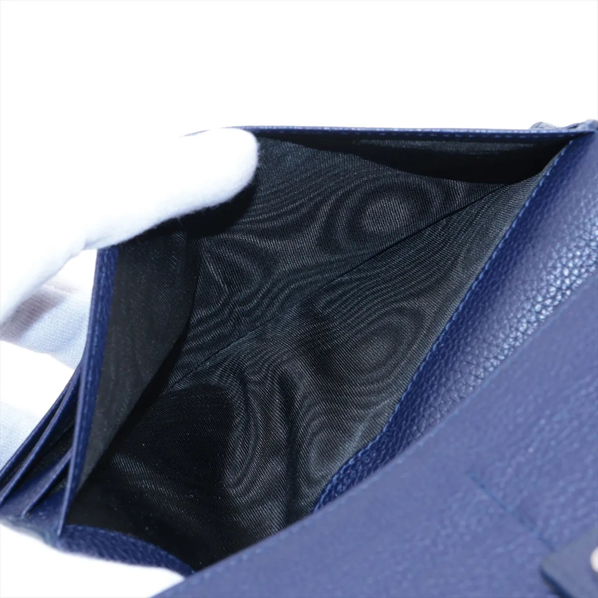 Leather Long Wallet, Blue, MRT535932 — view 5