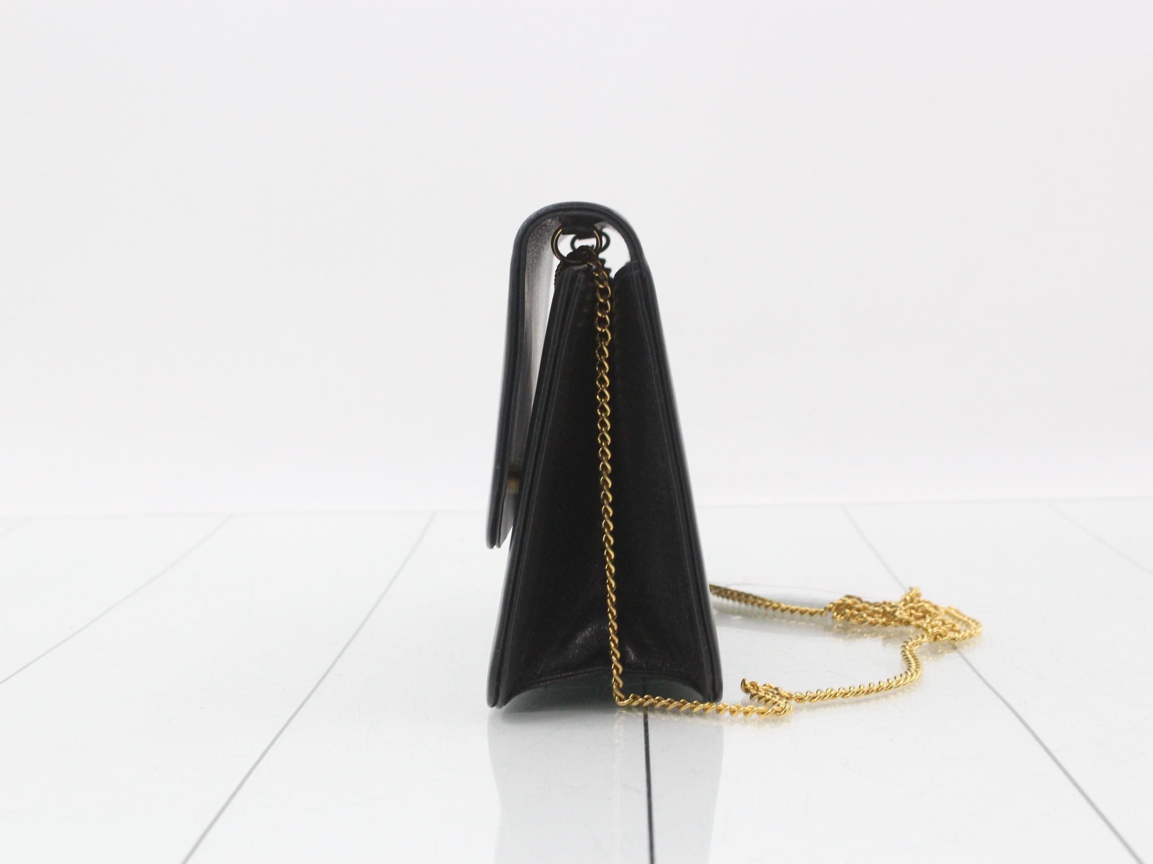 Shoulder bag, leather, navy — view 3