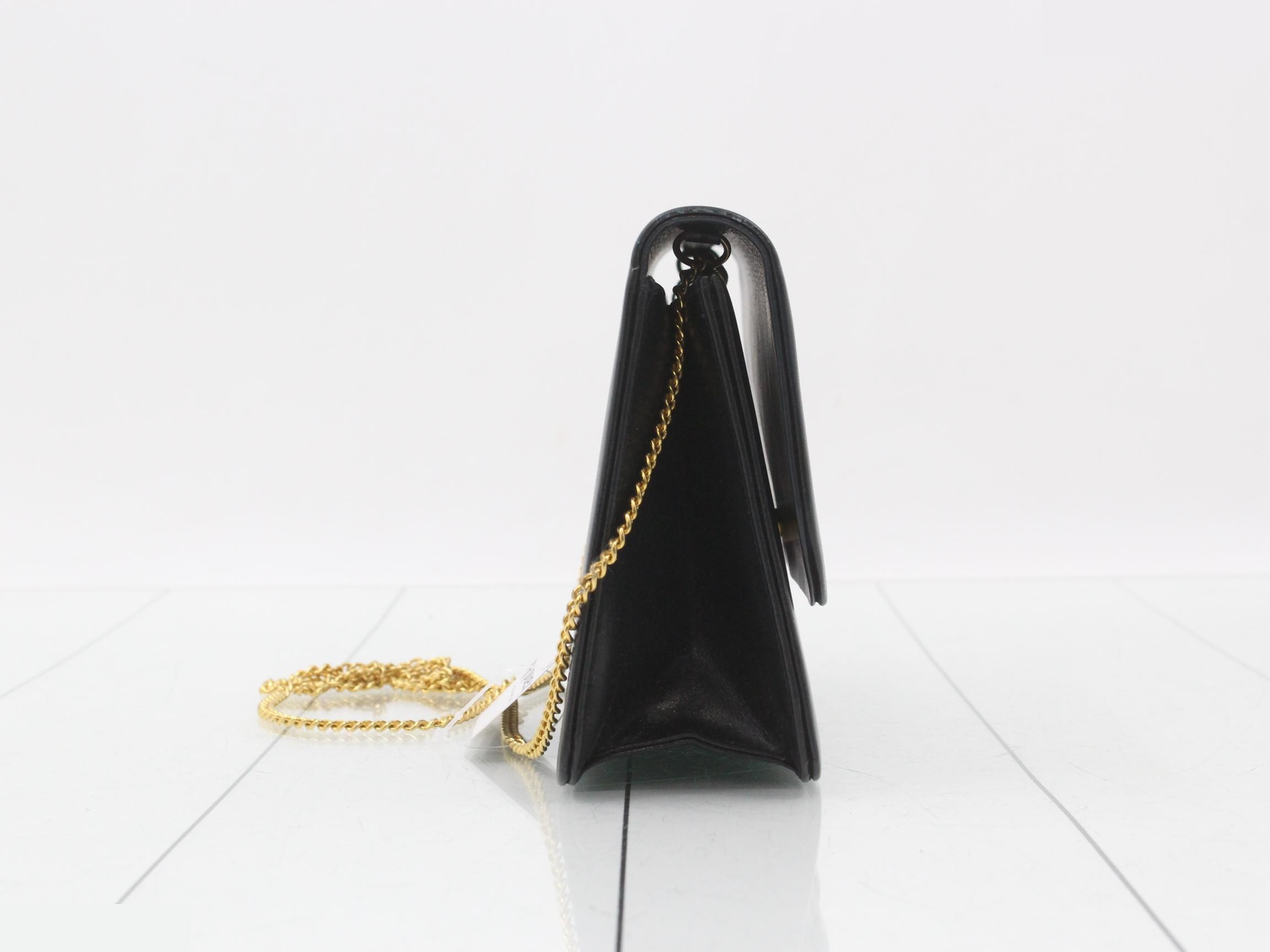 Shoulder bag, leather, navy — view 4