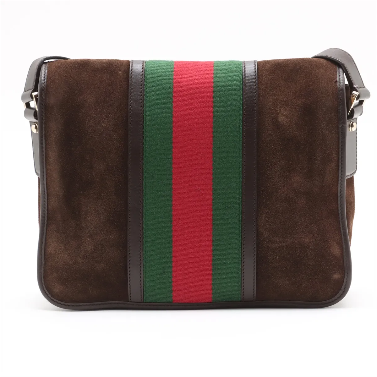 Sherry Line Suede x Leather Shoulder Bag Brown 145844 — view 2