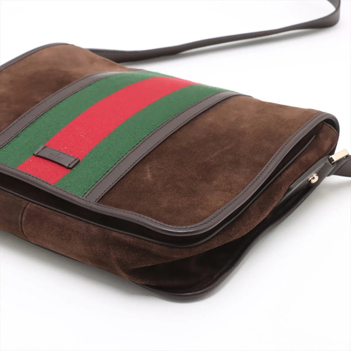 Sherry Line Suede x Leather Shoulder Bag Brown 145844 — view 3