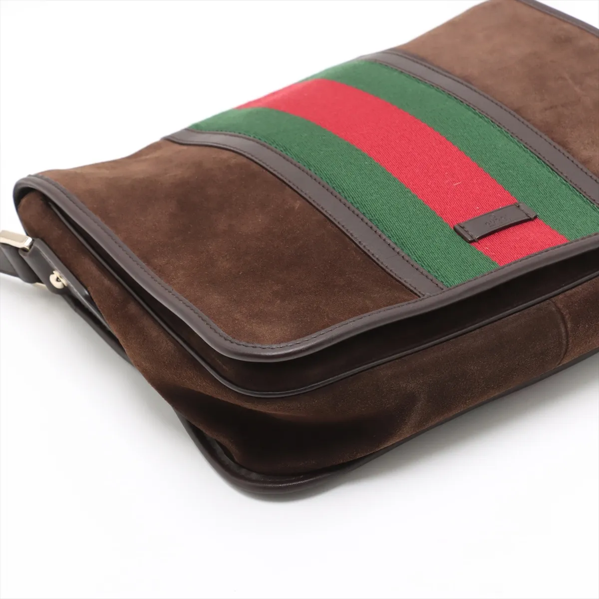 Sherry Line Suede x Leather Shoulder Bag Brown 145844 — view 4