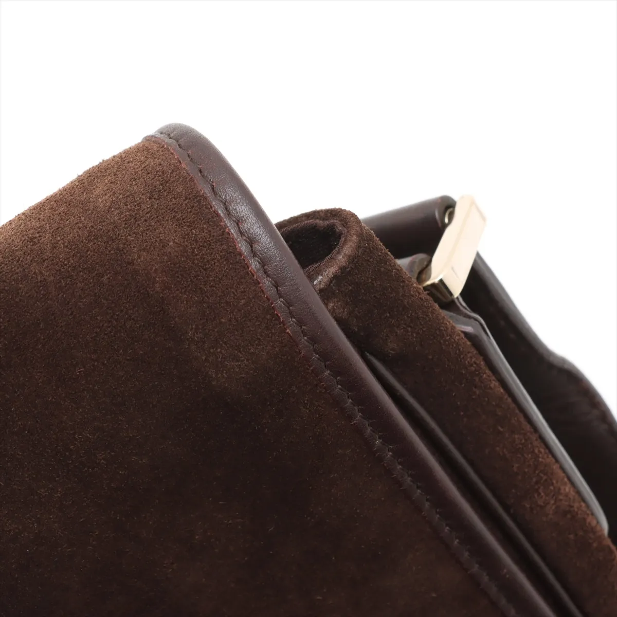 Sherry Line Suede x Leather Shoulder Bag Brown 145844 — view 10