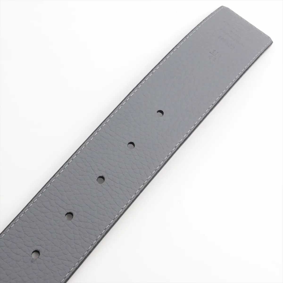 M0532 Ceinture LV Initial JJ4222 Belt, Size 110/44, Leather, Gray x Navy, — view 3