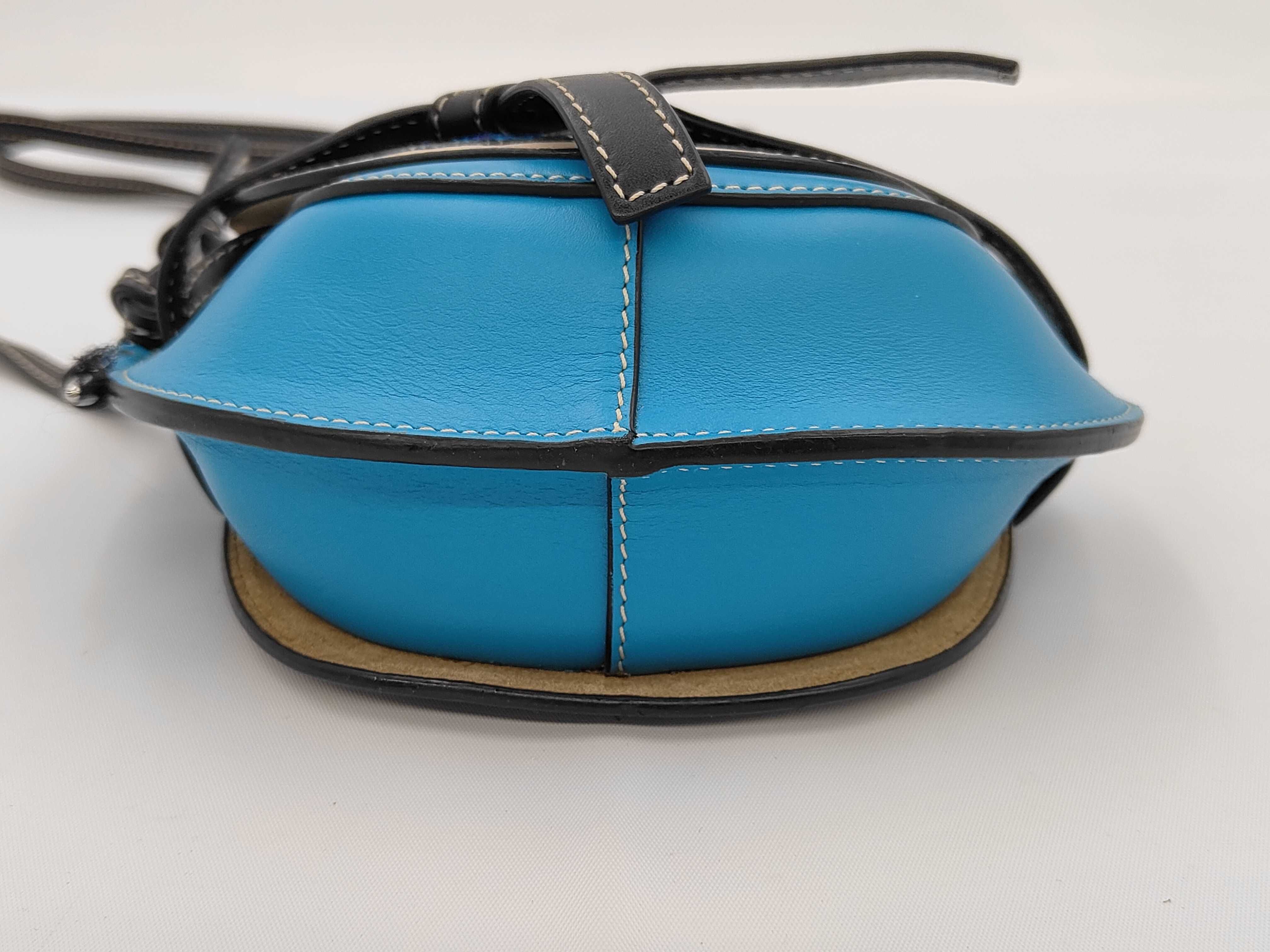 PH - William De Morgan Mini Embroidered Blue Leather Floral Gate Crossbody Shoulder Bag — view 11