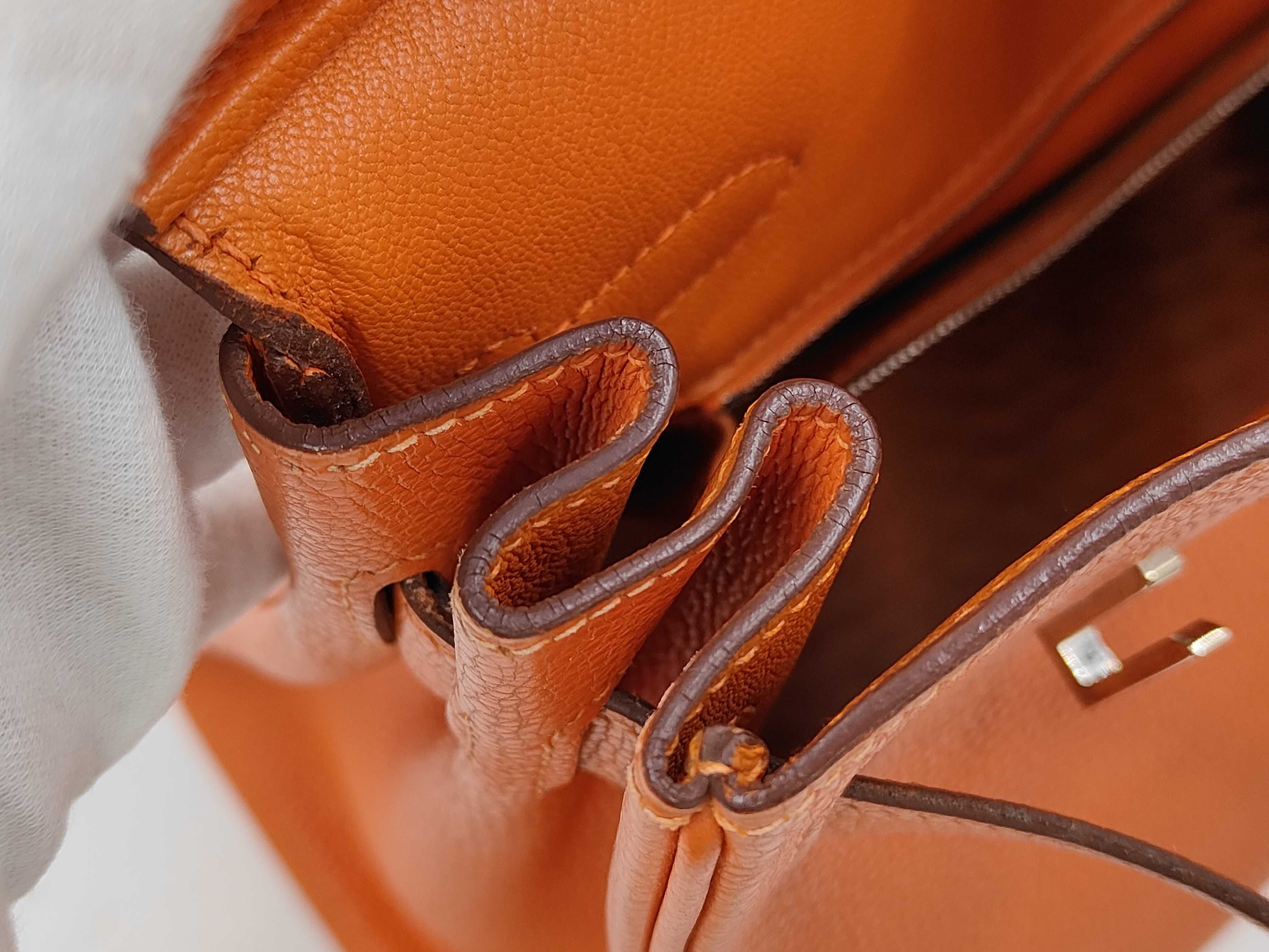 Birkin 30 Togo Orange Handbag with Silver Hardware ( J stamp) — view 11