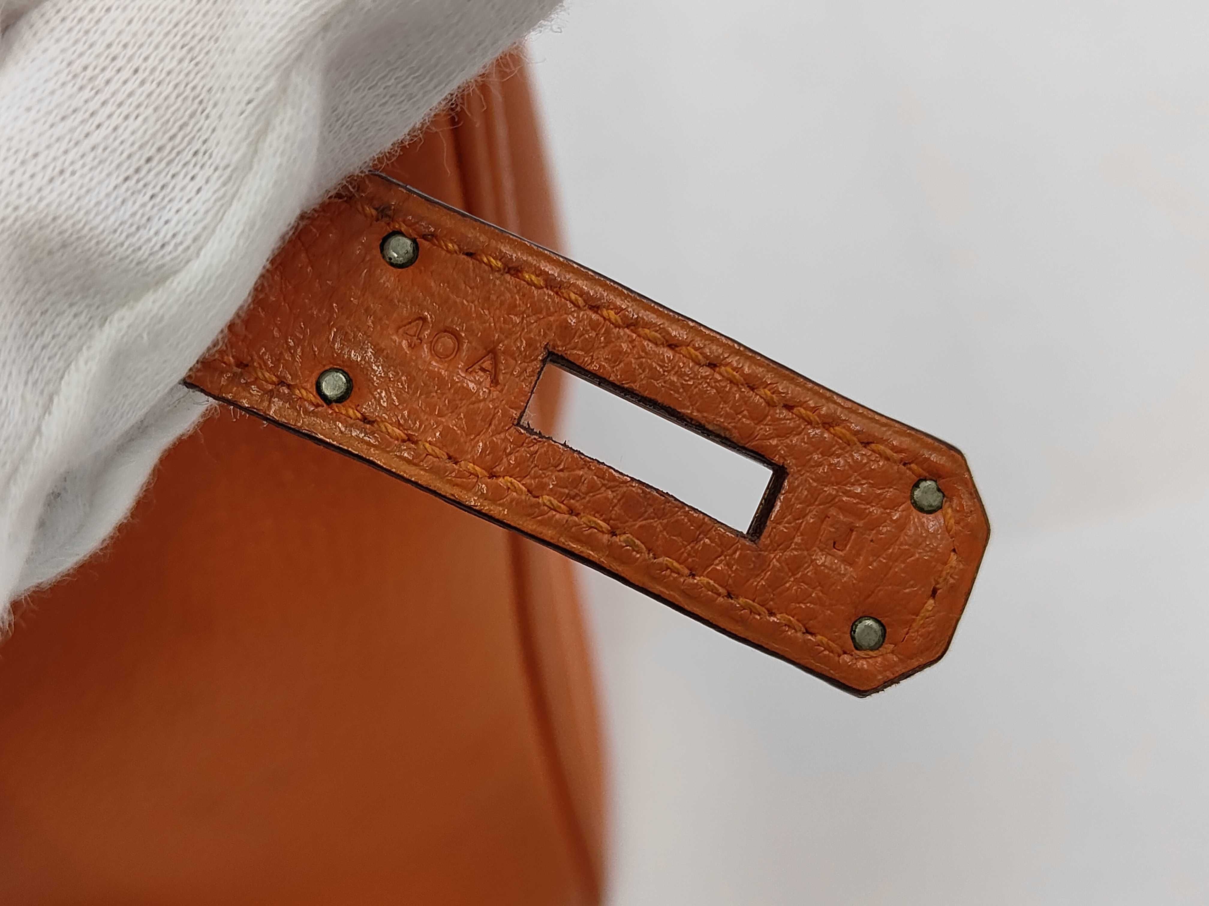 Birkin 30 Togo Orange Handbag with Silver Hardware ( J stamp) — view 13