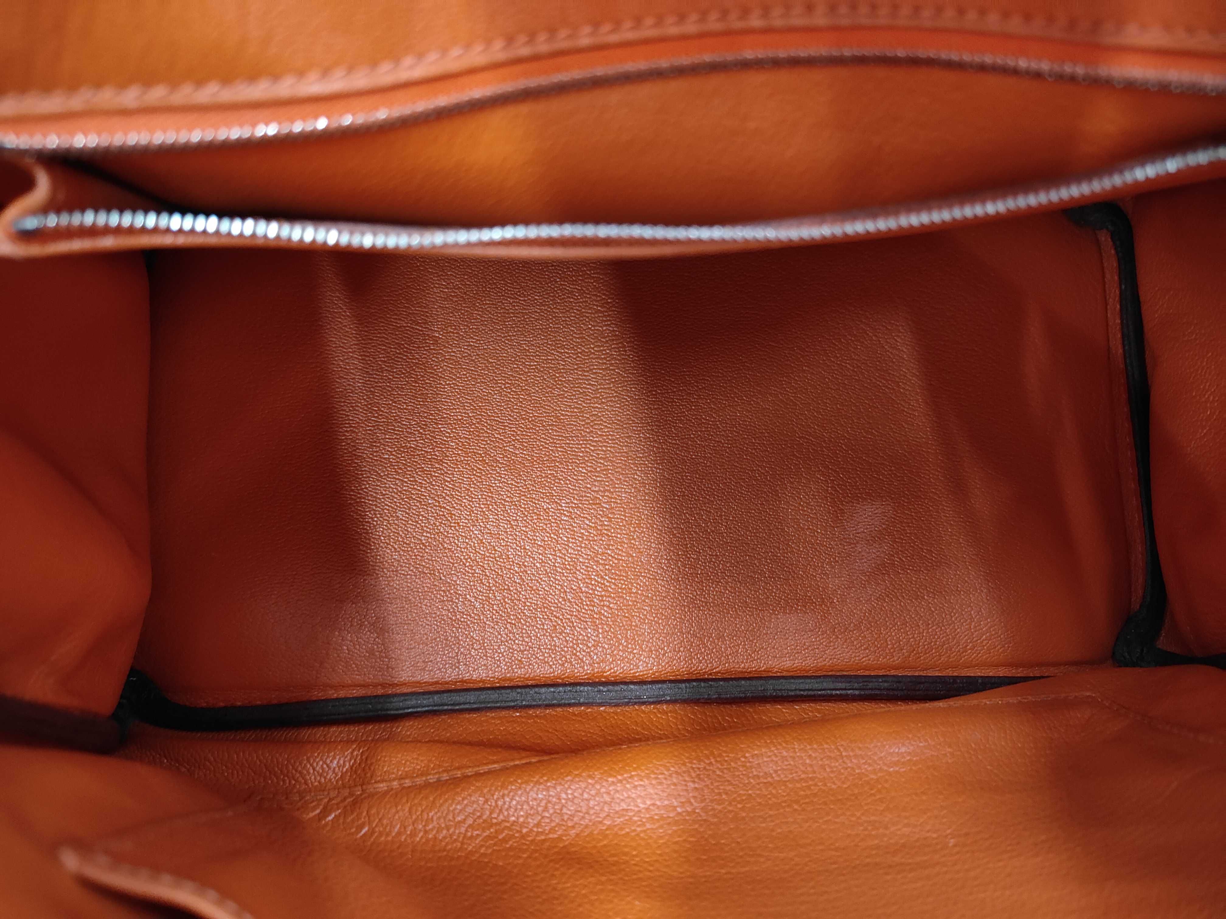 Birkin 30 Togo Orange Handbag with Silver Hardware ( J stamp) — view 8