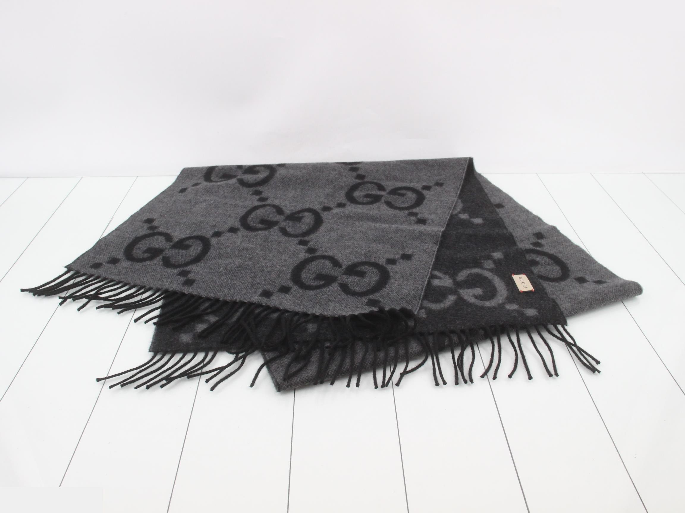 GG reversible stole with tags — view 2