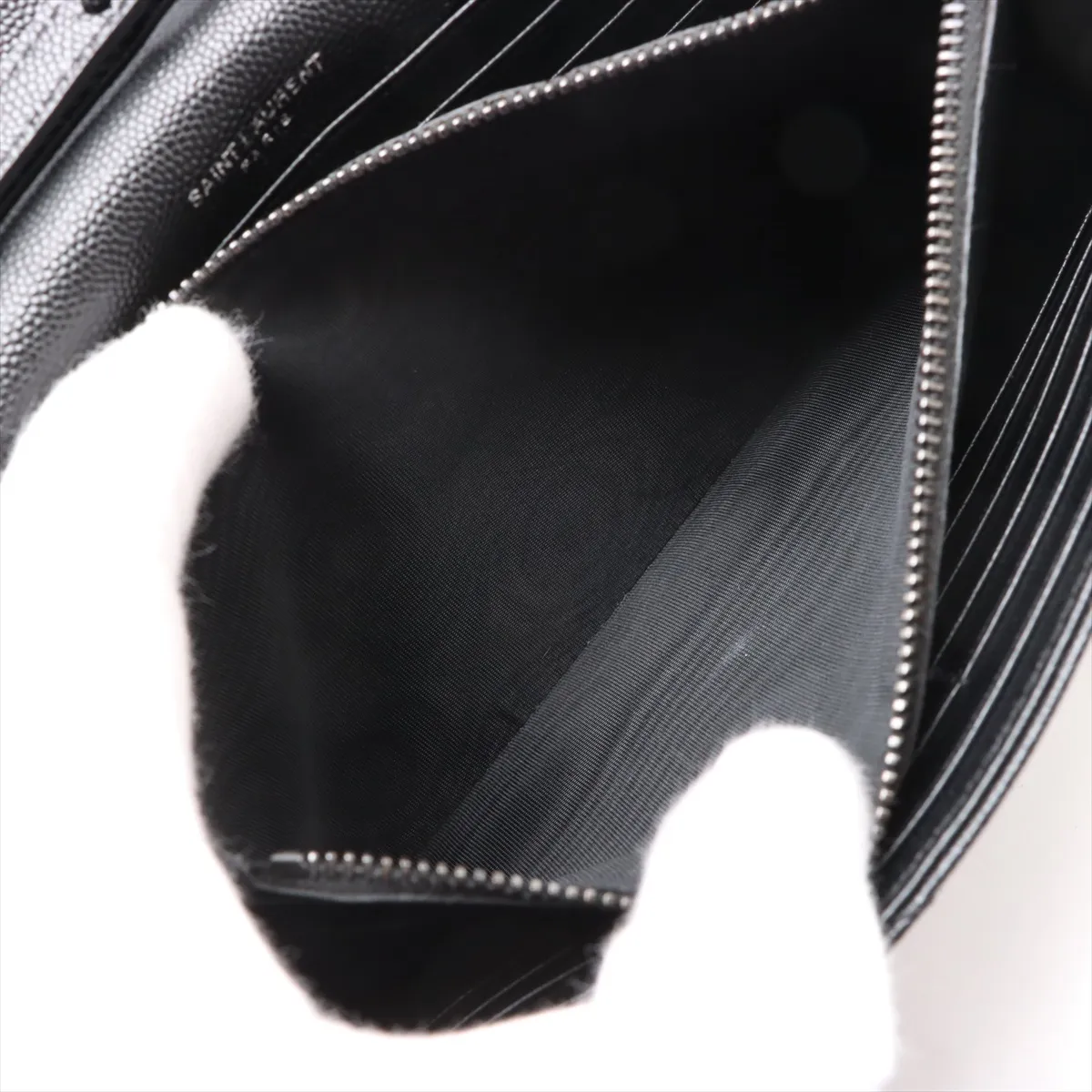 Cassandra Leather Chain Wallet, Black, 377828 — view 8
