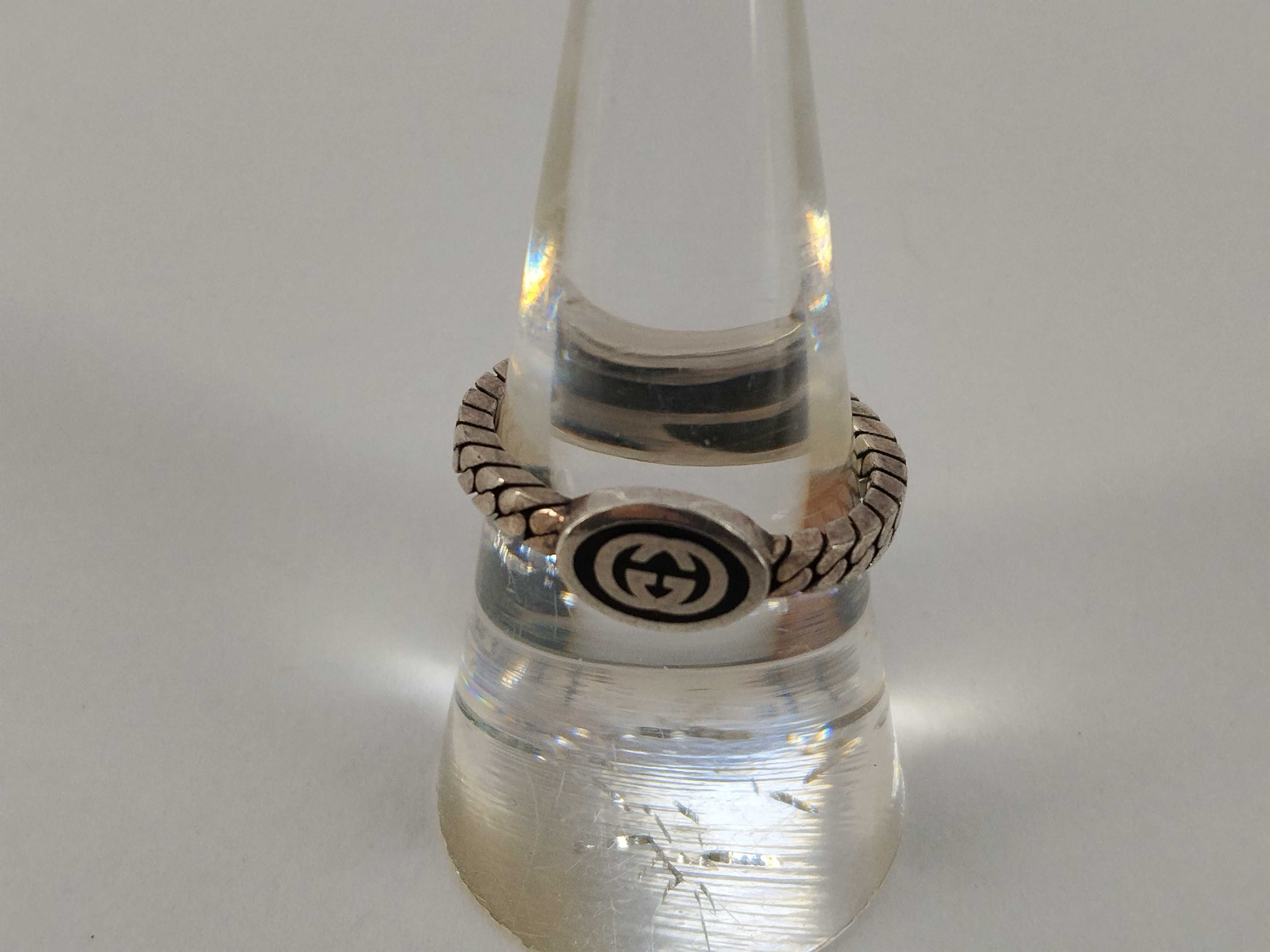 Interlocking G Slim Ring, SV925, #18, 3.3g.