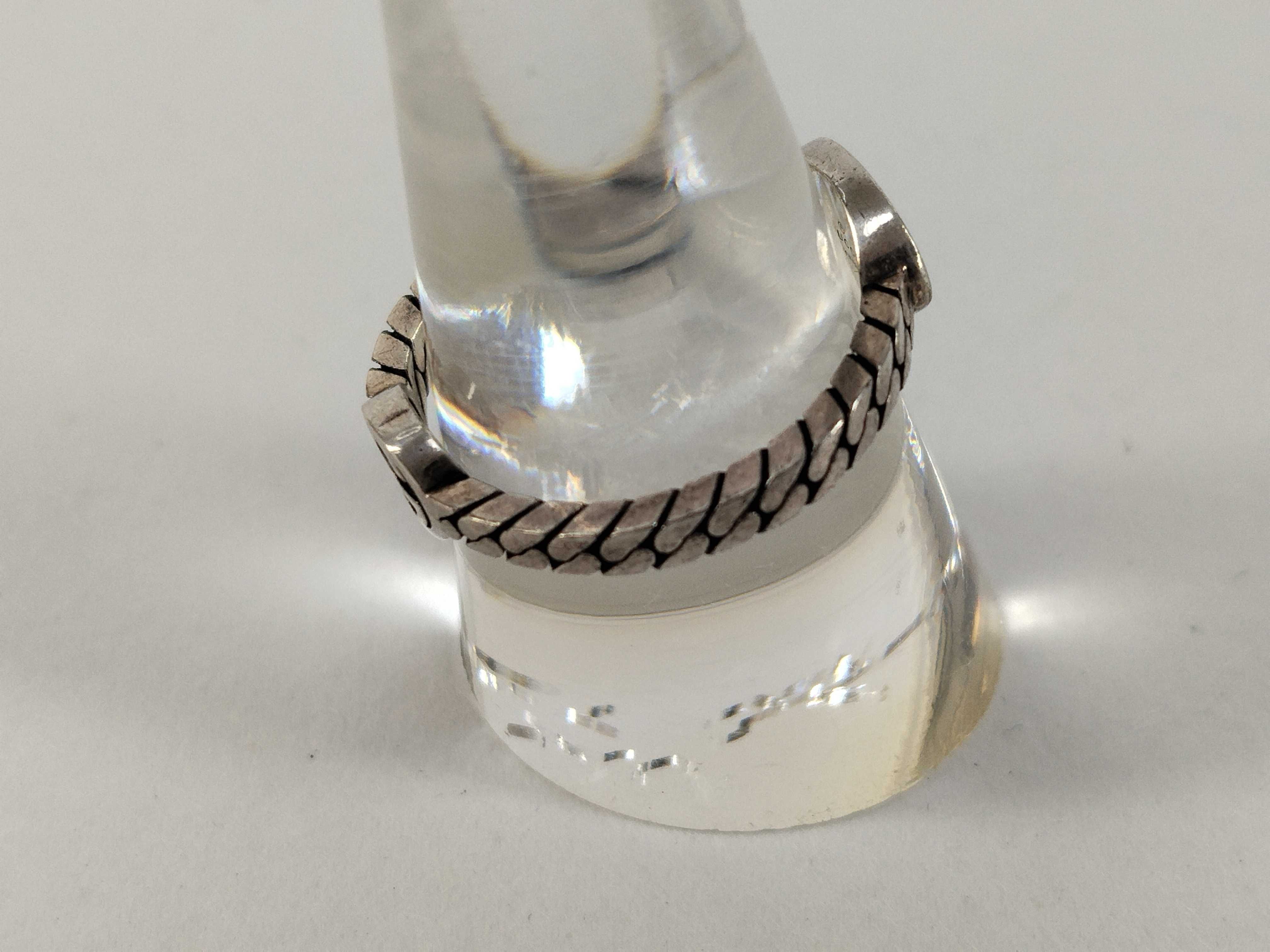 Interlocking G Slim Ring, SV925, #18, 3.3g. — view 3