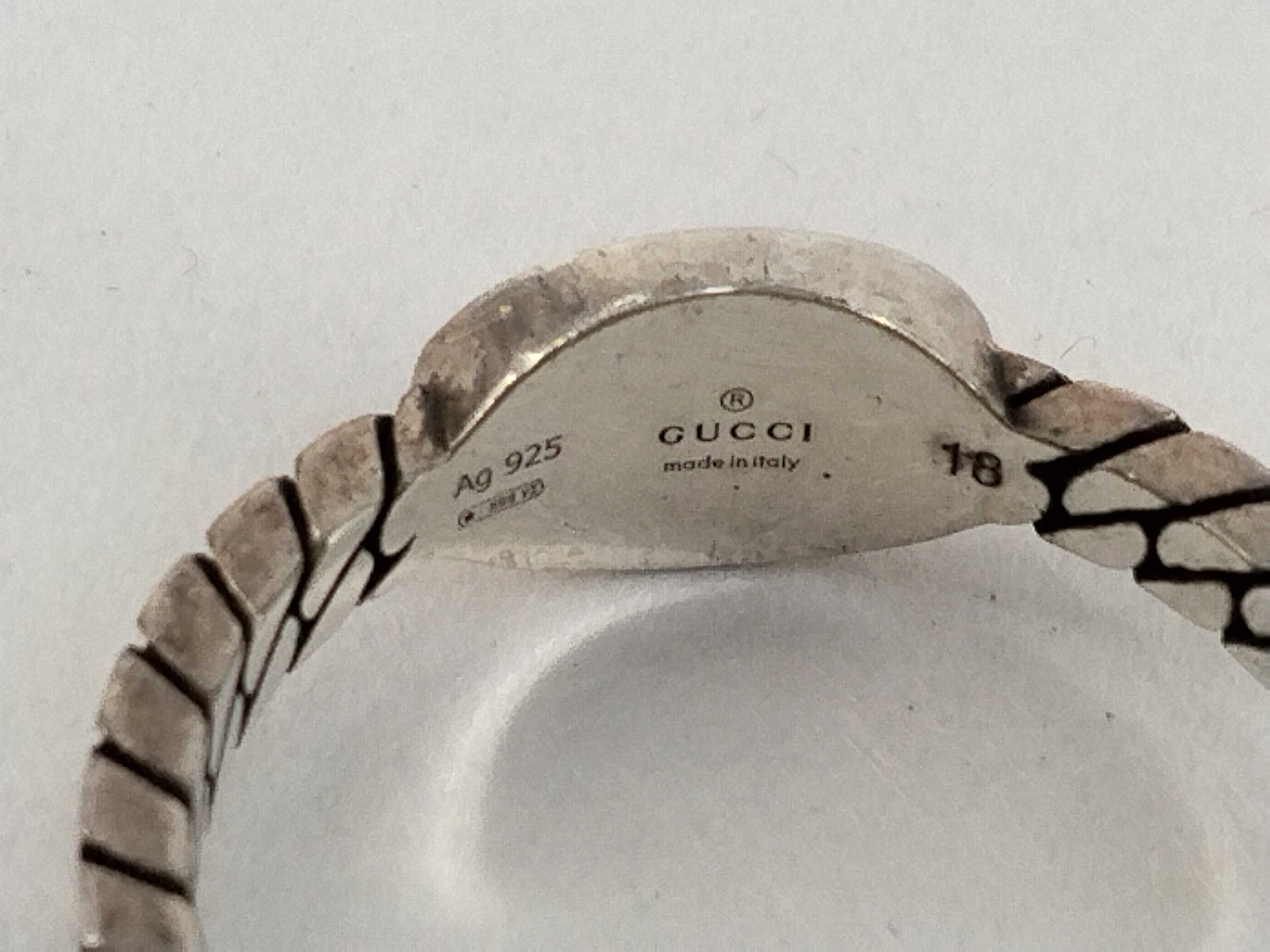 Interlocking G Slim Ring, SV925, #18, 3.3g. — view 5