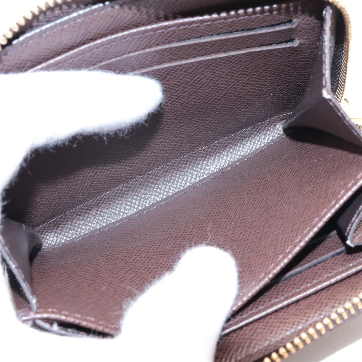 Damier Zippy Coin Purse N63070 Brown Compact Wallet (RFID detected) — view 5