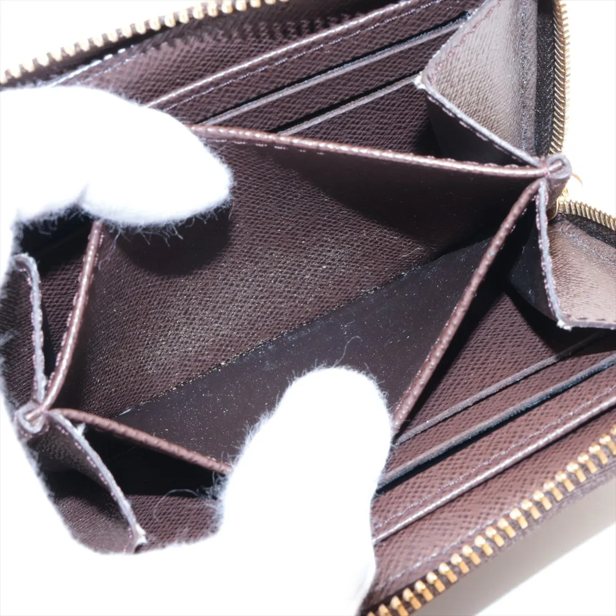 Damier Zippy Coin Purse N63070 Brown Compact Wallet (RFID detected) — view 6