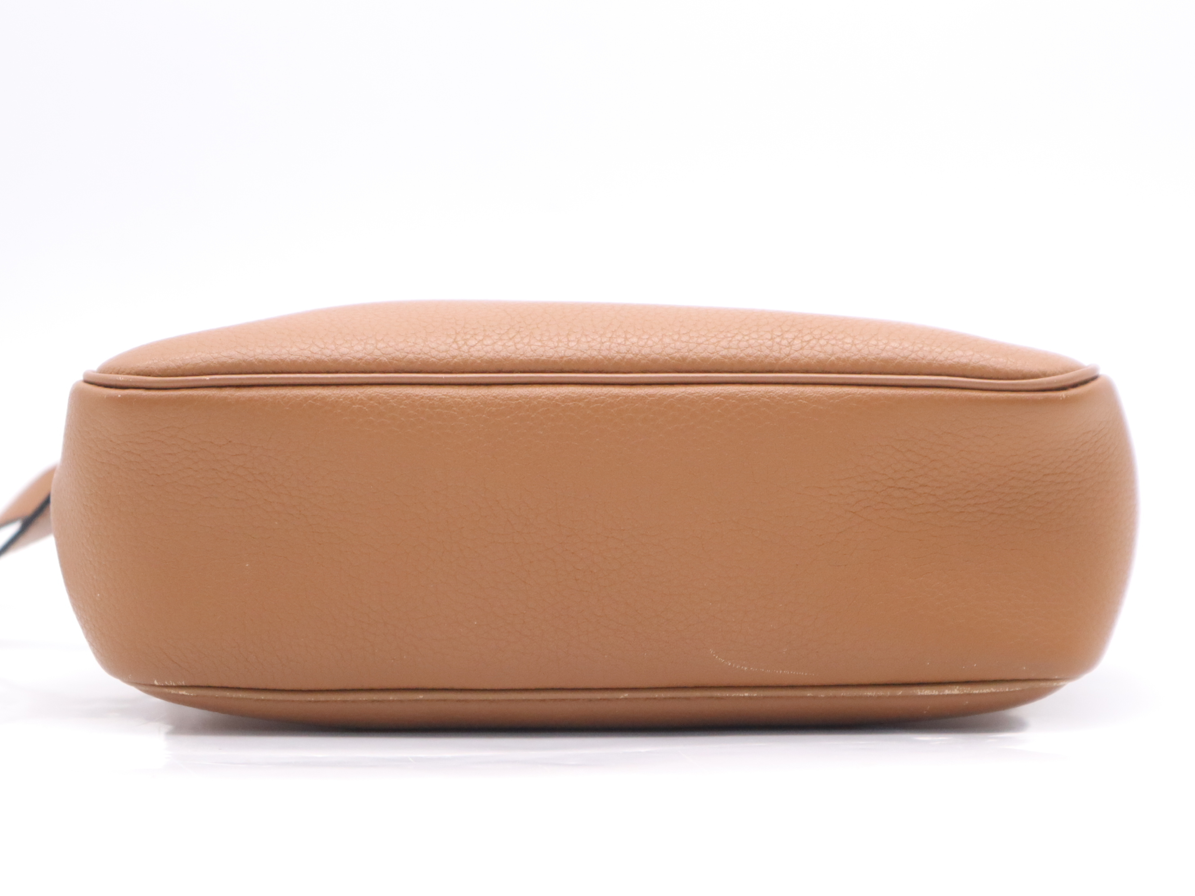 Leather Shoulder Bag, Brown, Gold Hardware — view 4