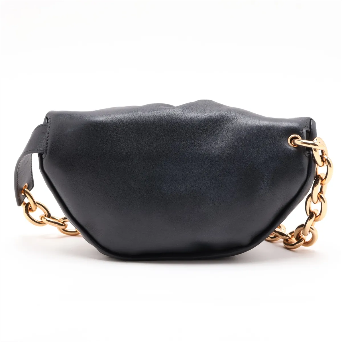 The Chain Pouch Leather Chain Shoulder Bag Black — view 2
