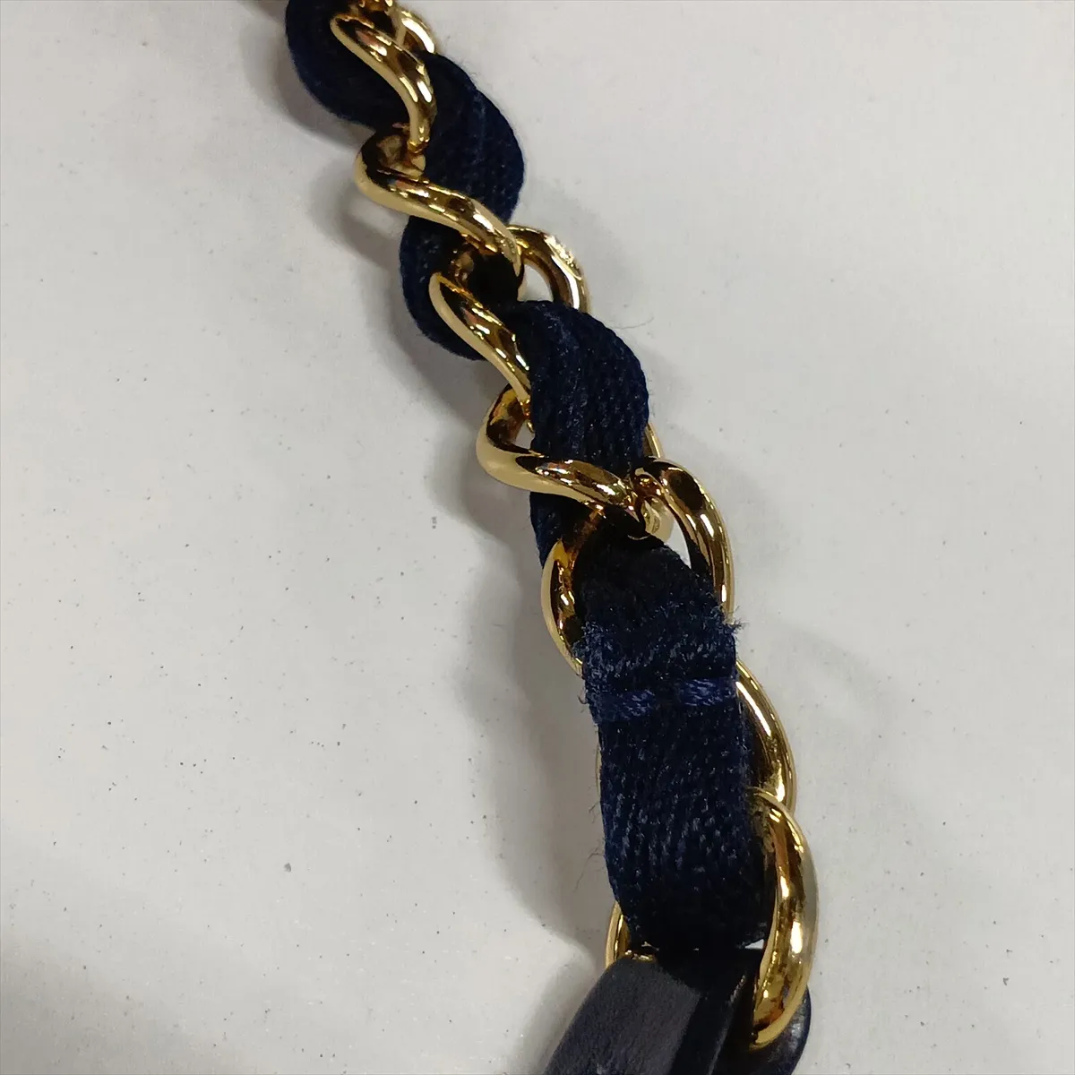 Deauville MM Denim Chain Tote Bag, Blue with Gold Hardware, Item No. 17783255, Series 17 — view 12