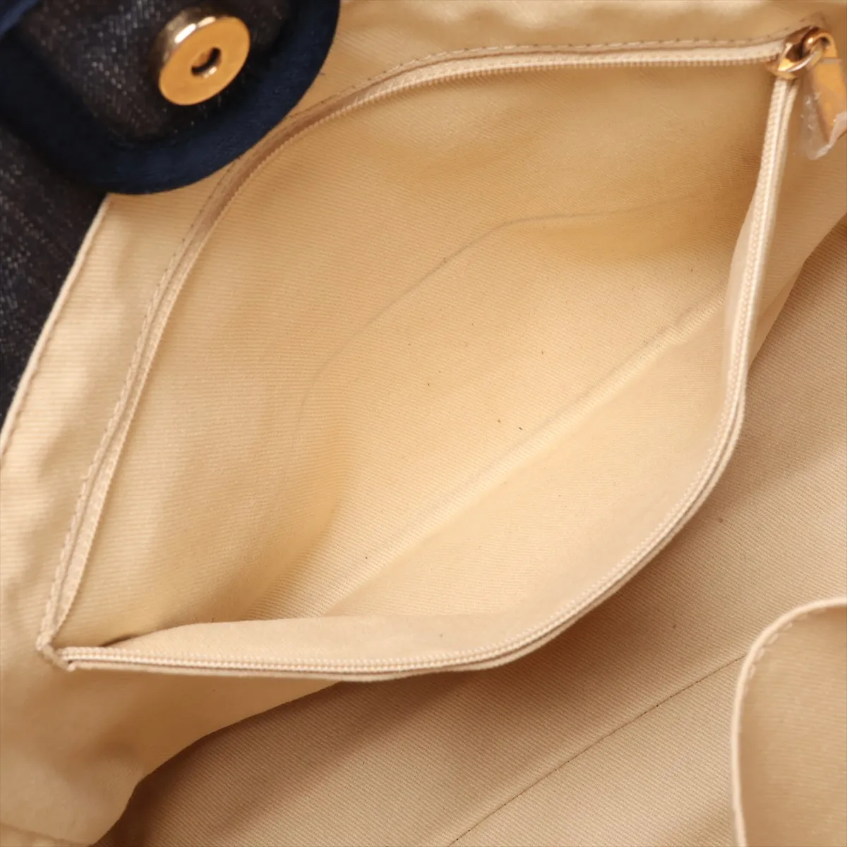Deauville MM Denim Chain Tote Bag, Blue with Gold Hardware, Item No. 17783255, Series 17 — view 9