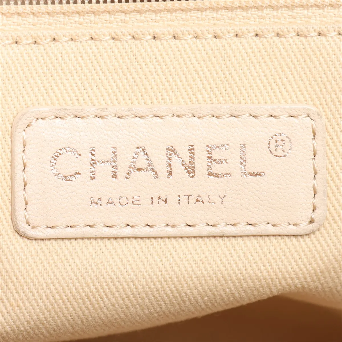 Deauville MM Denim Chain Tote Bag, Blue with Gold Hardware, Item No. 17783255, Series 17 — view 10