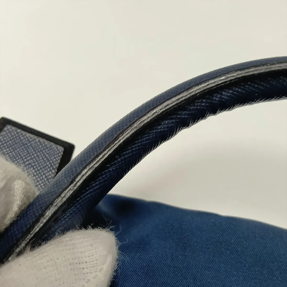 Tessuto Nylon x Leather 2-Way Boston Bag, Navy — view 15