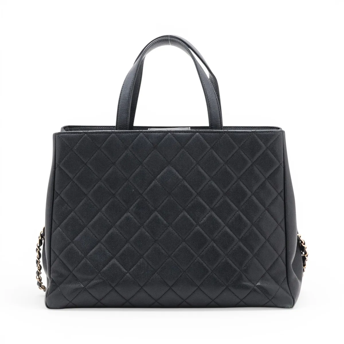 Business Affinity Caviar Skin 2-Way Tote Bag, Black with Gold Hardware, Item Number 24647488 (Serial Number 24) — view 2