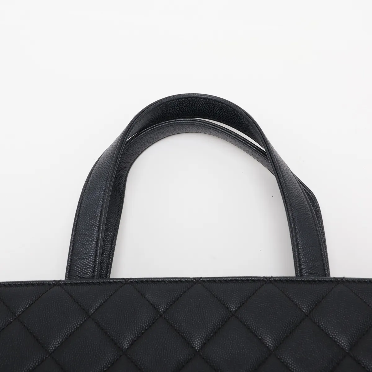 Business Affinity Caviar Skin 2-Way Tote Bag, Black with Gold Hardware, Item Number 24647488 (Serial Number 24) — view 6