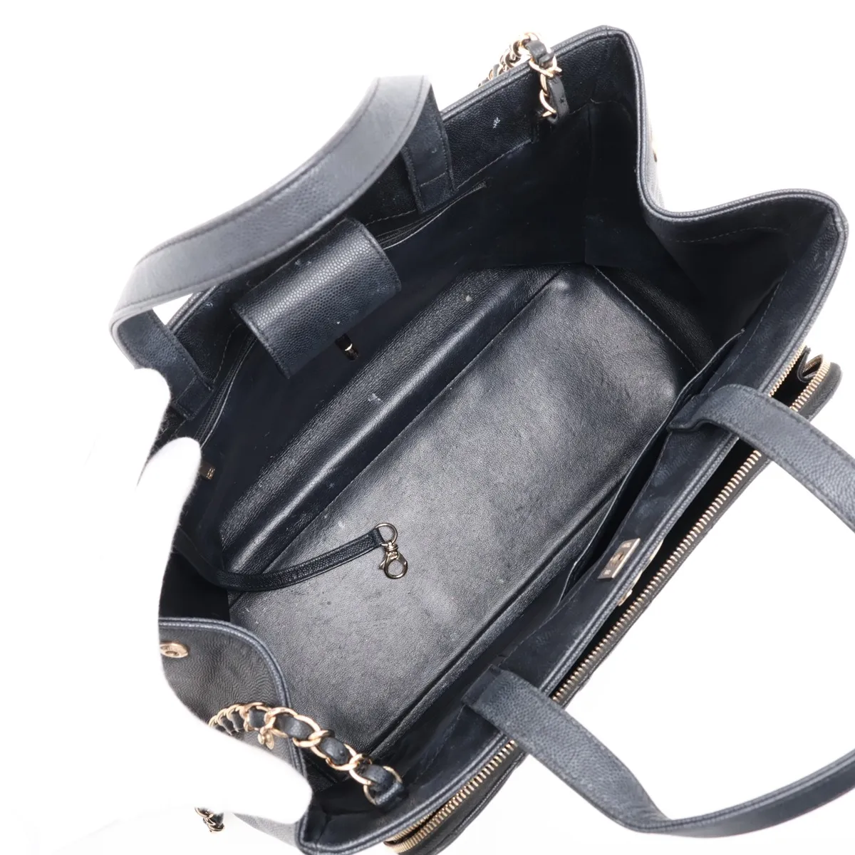 Business Affinity Caviar Skin 2-Way Tote Bag, Black with Gold Hardware, Item Number 24647488 (Serial Number 24) — view 8