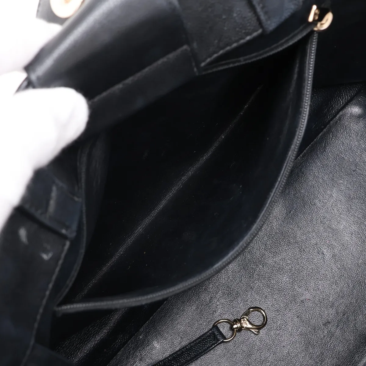 Business Affinity Caviar Skin 2-Way Tote Bag, Black with Gold Hardware, Item Number 24647488 (Serial Number 24) — view 10