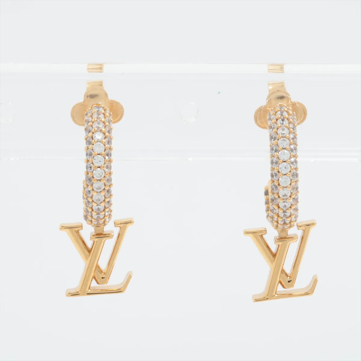 M01732 Hoop Earrings LV Iconic AK1256 Earrings (Pair) GP x Rhinestone Gold — view 2