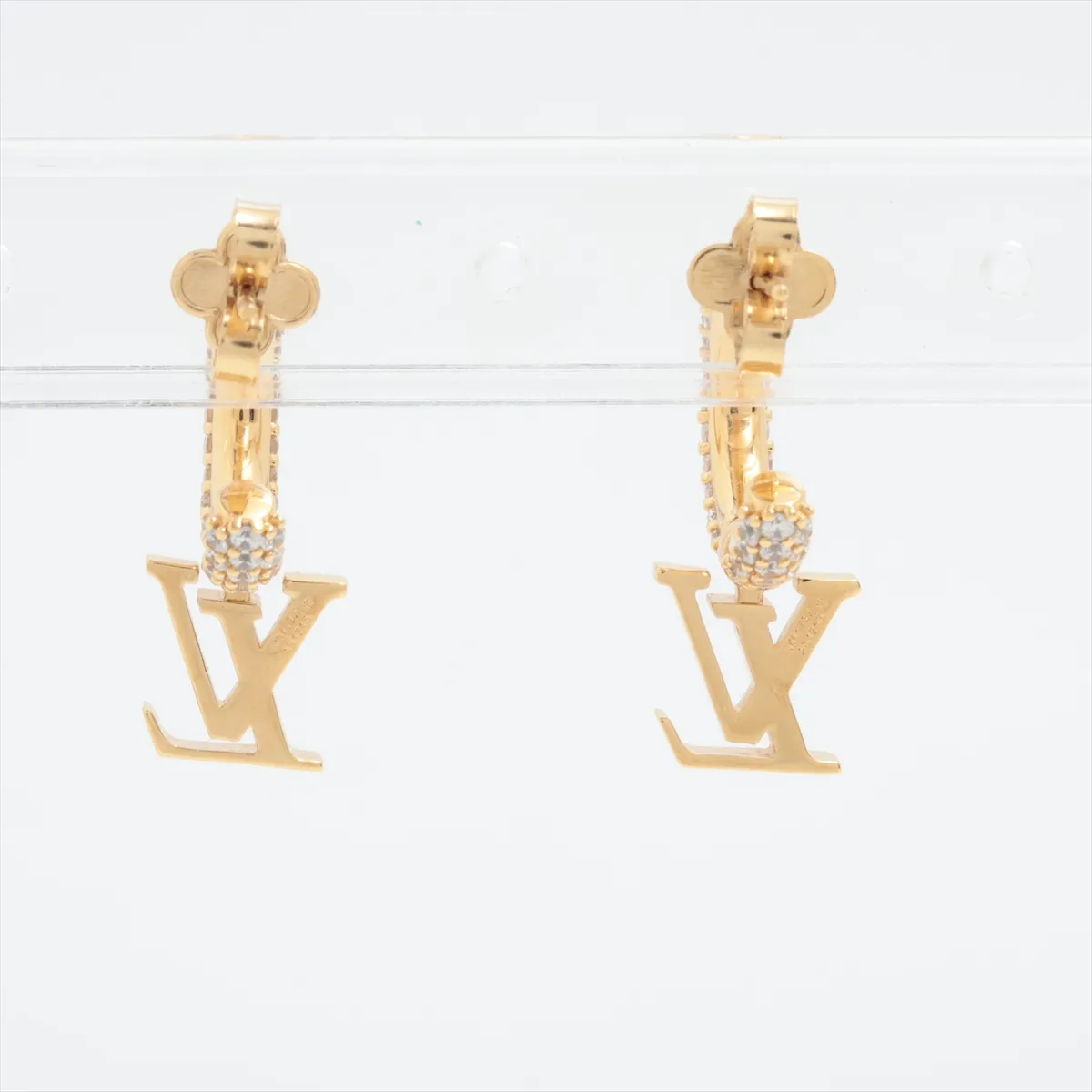 M01732 Hoop Earrings LV Iconic AK1256 Earrings (Pair) GP x Rhinestone Gold — view 3