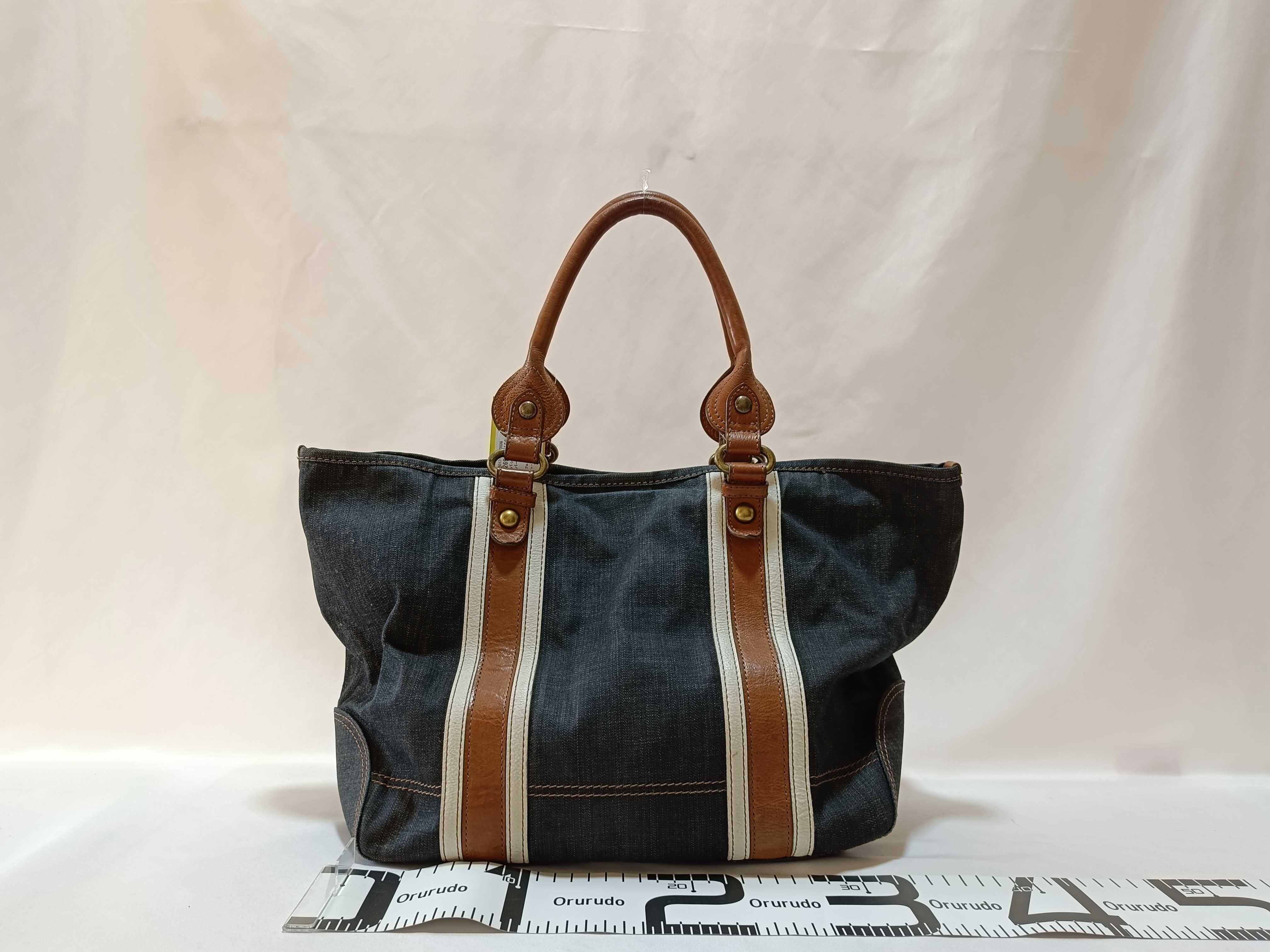 Blue Label Denim Leather Tote Bag — view 2