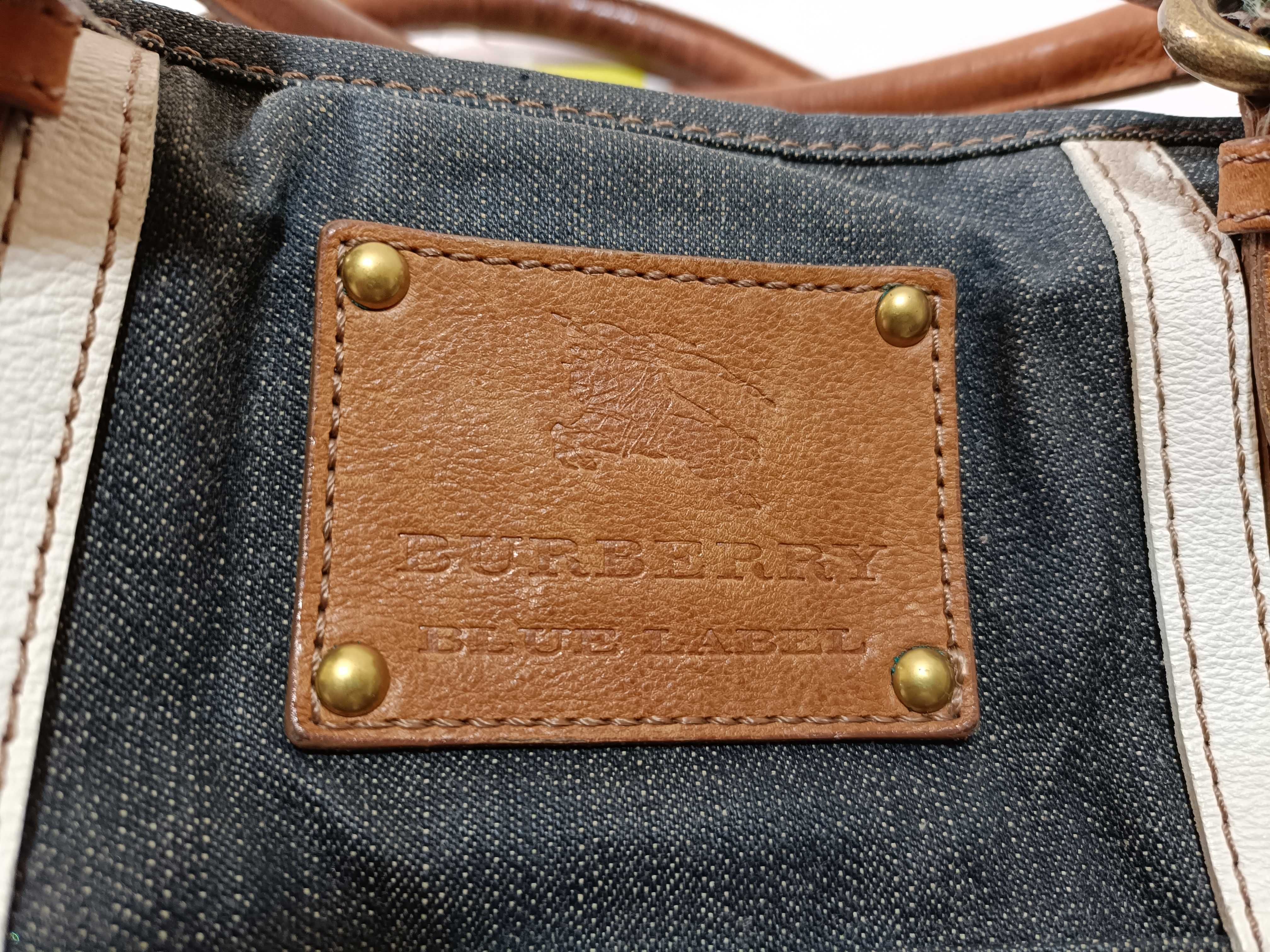 Blue Label Denim Leather Tote Bag — view 14