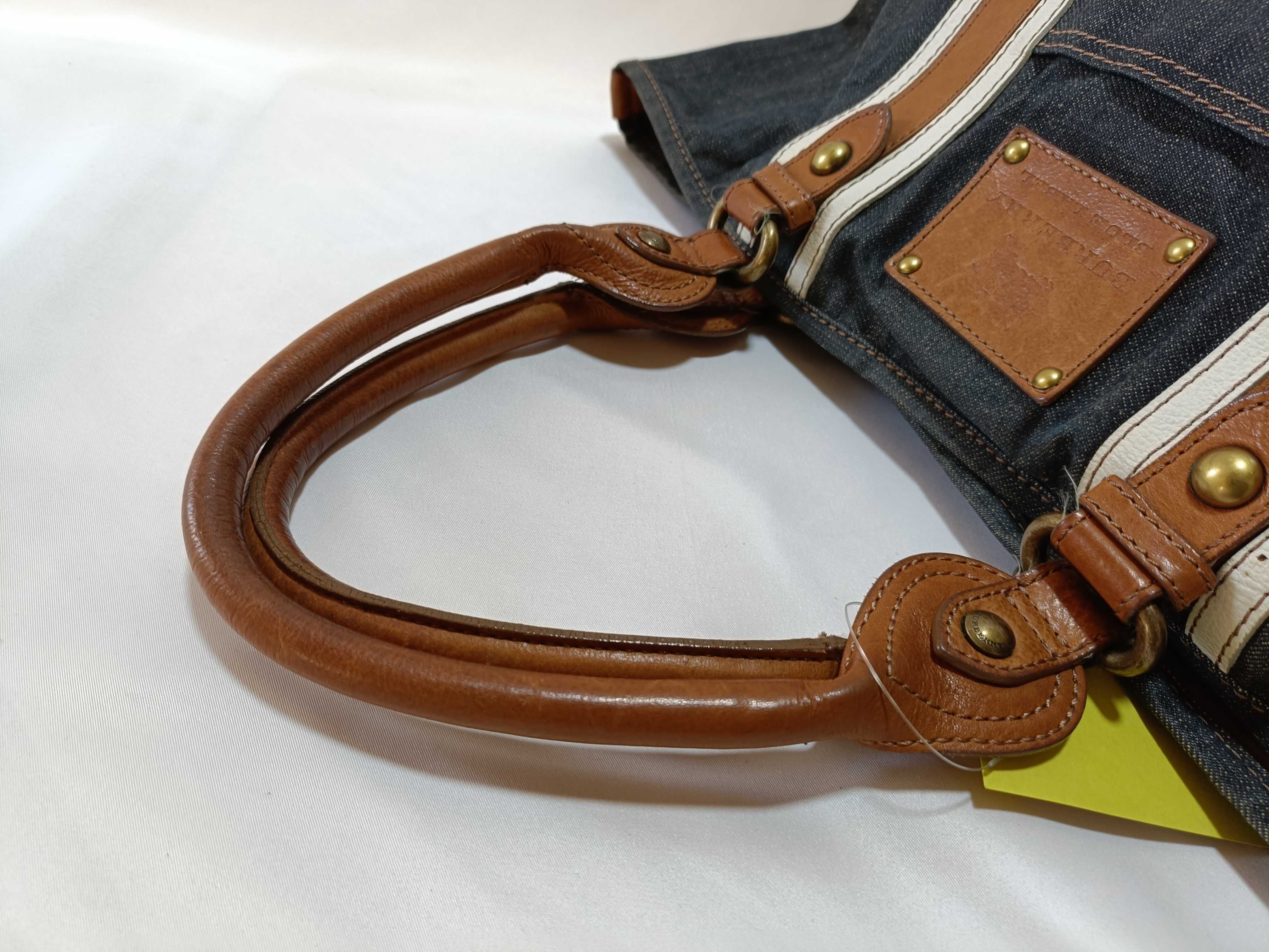 Blue Label Denim Leather Tote Bag — view 3