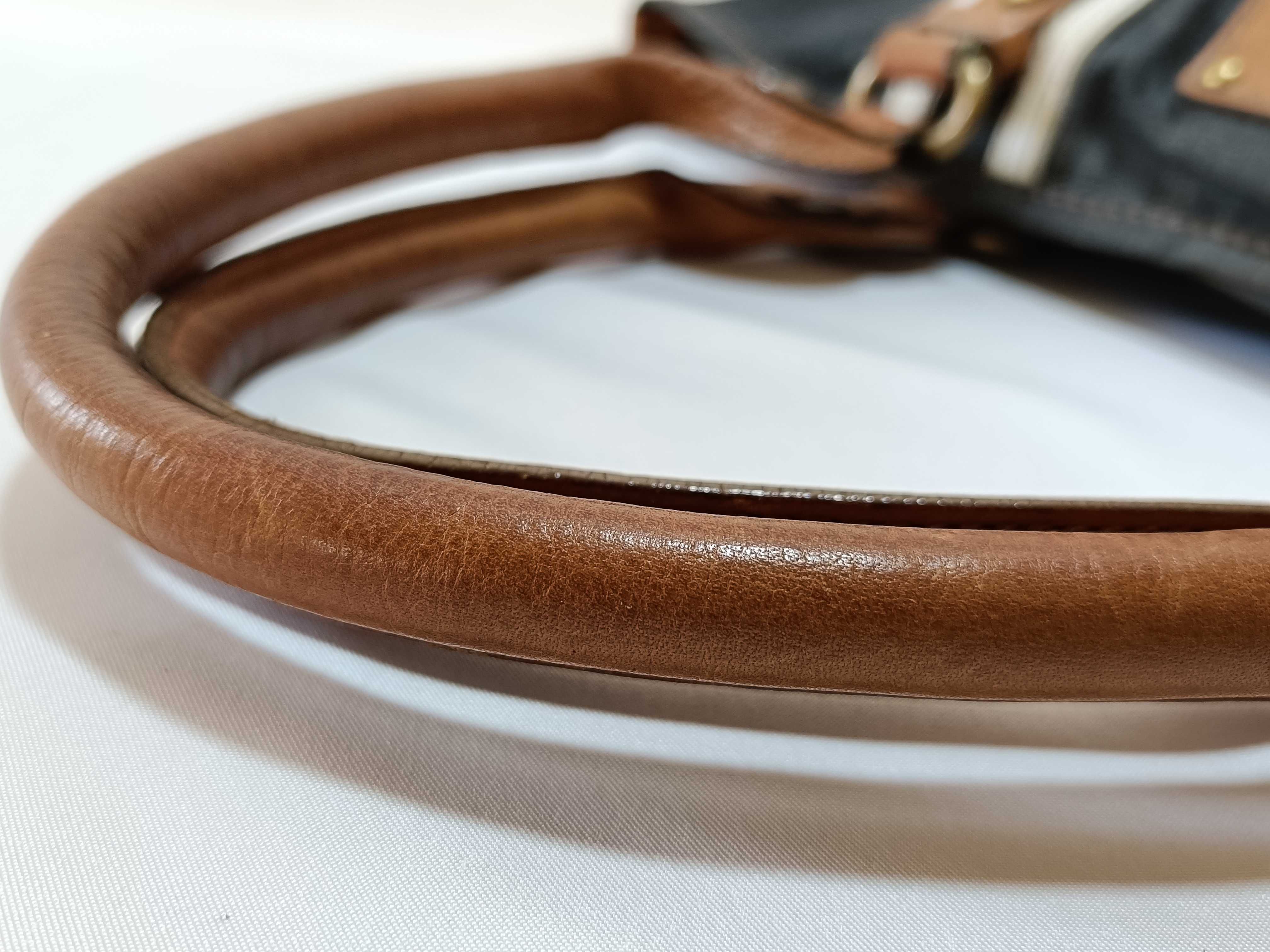 Blue Label Denim Leather Tote Bag — view 4