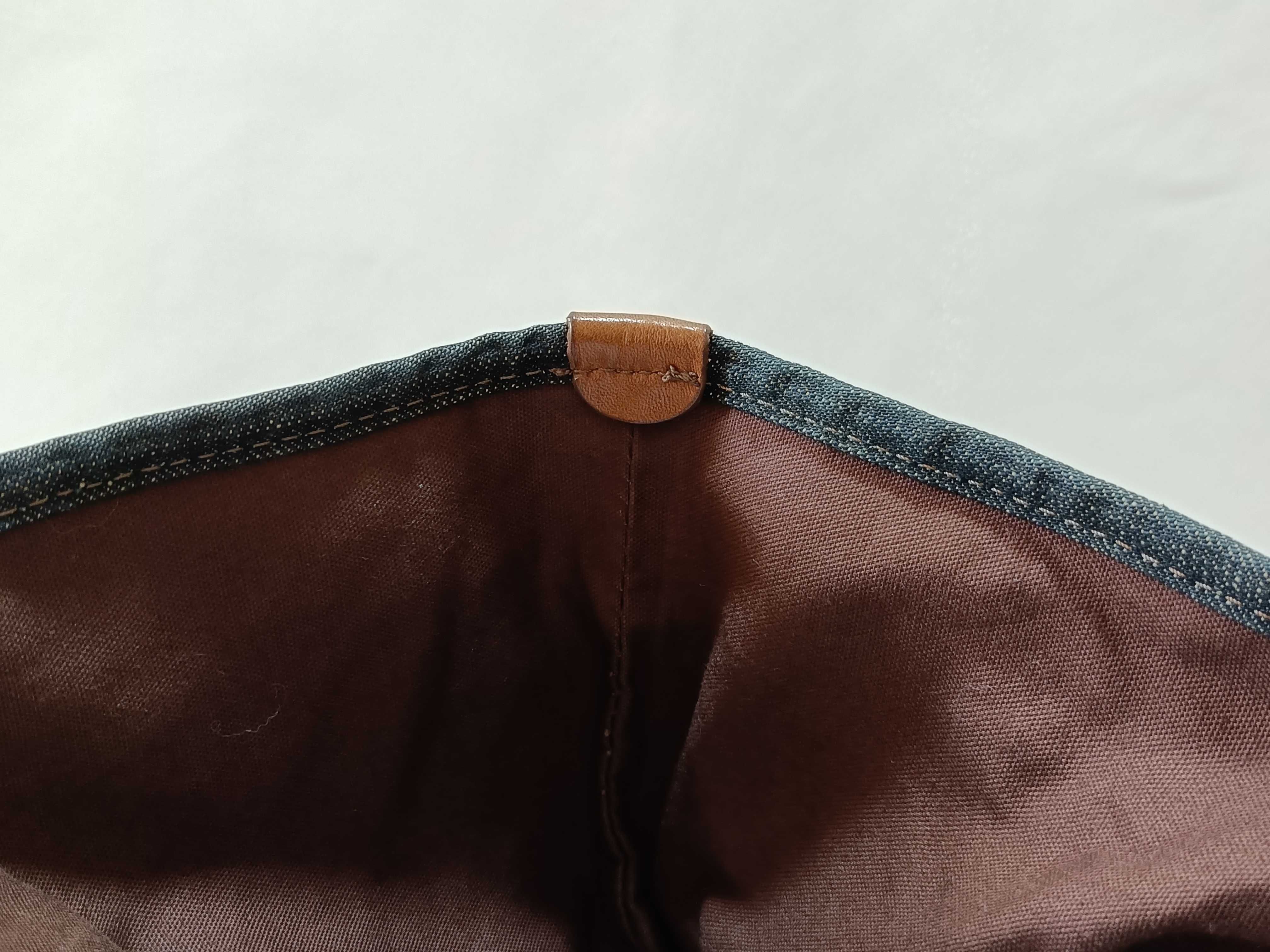 Blue Label Denim Leather Tote Bag — view 9