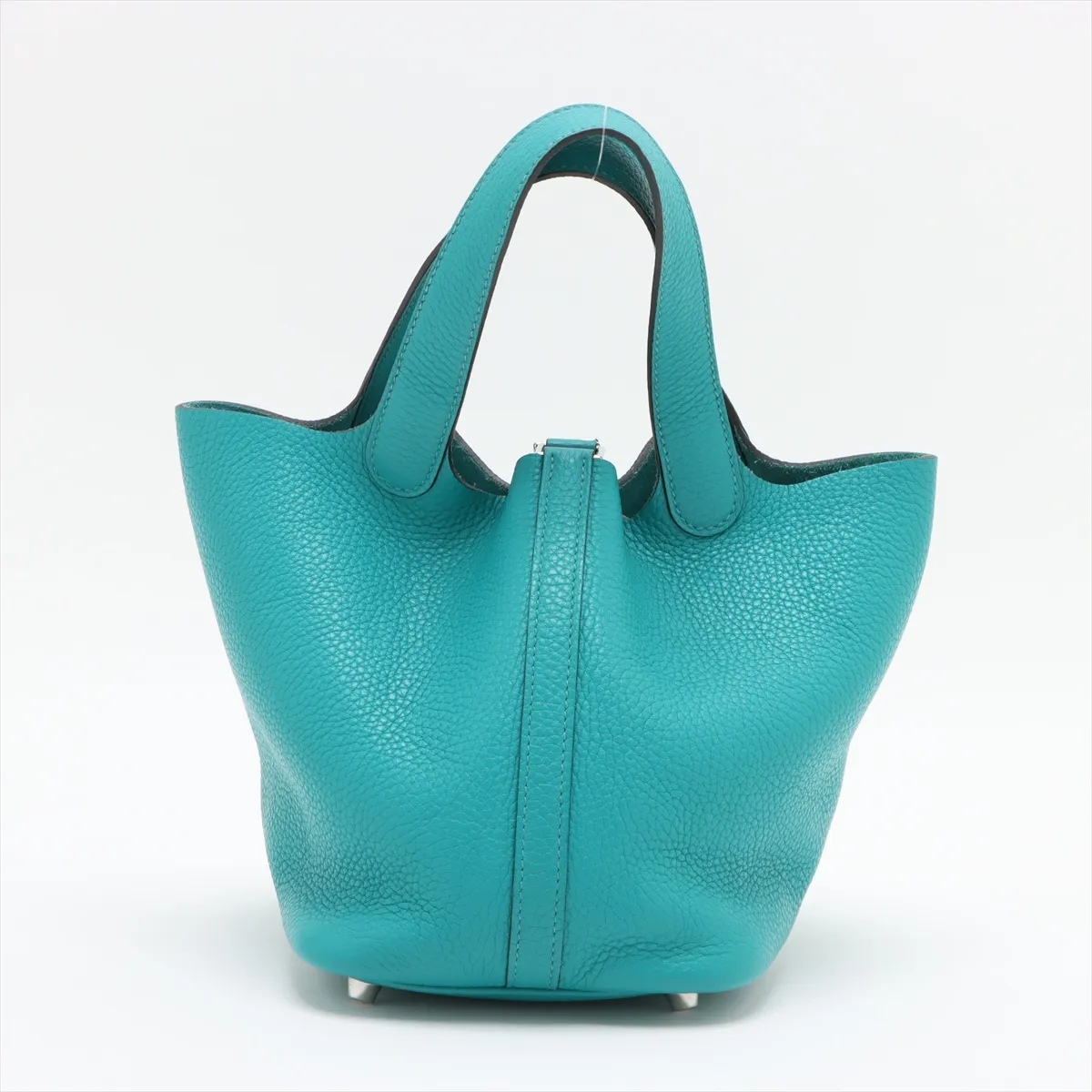 Picotin Lock 18 PM Taurillon Clemence Blue Paon Silver Hardware T:2015 — view 2