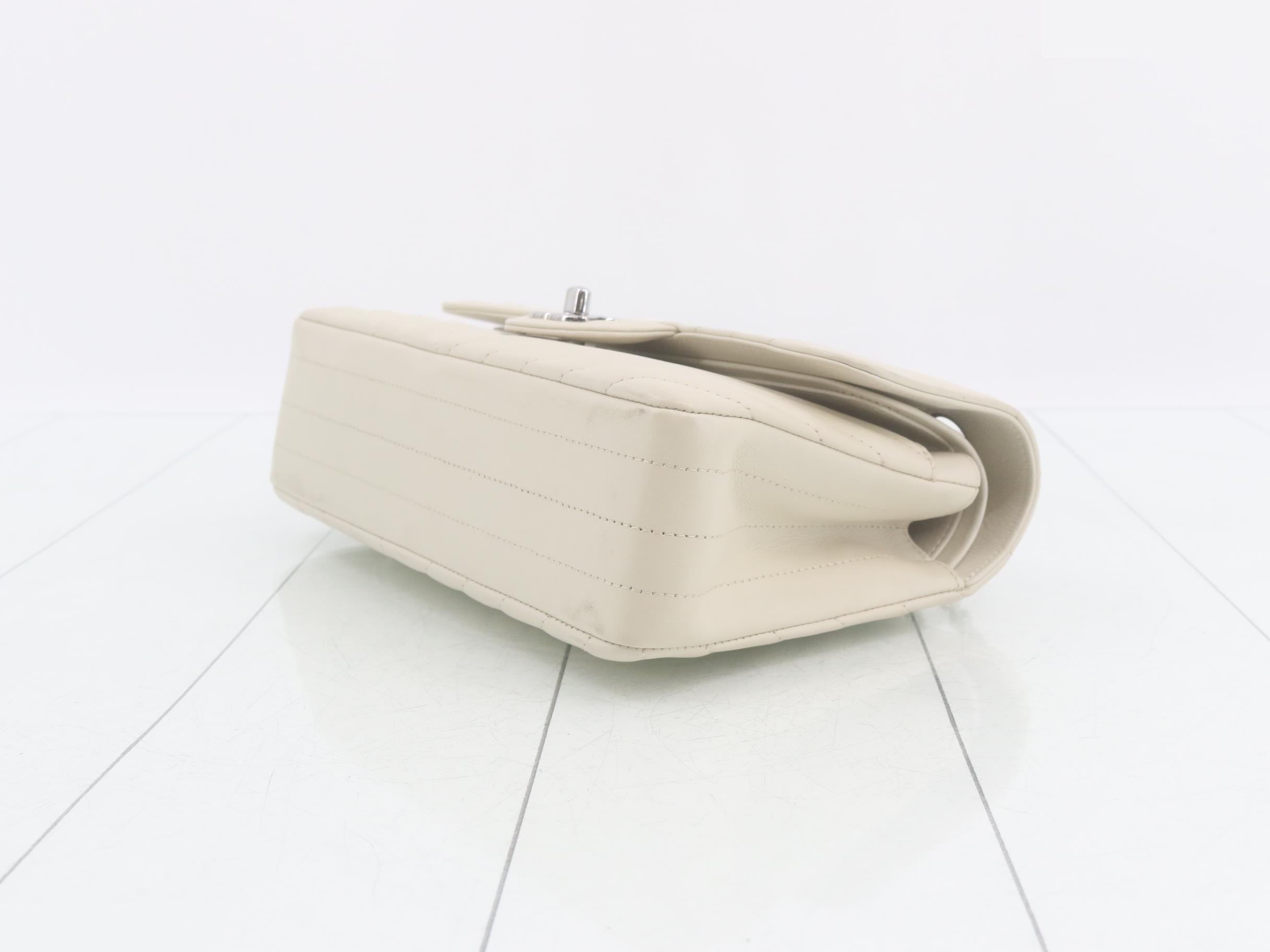 Leather, V-stitch, Coco Mark, double flap, double chain shoulder bag — view 6