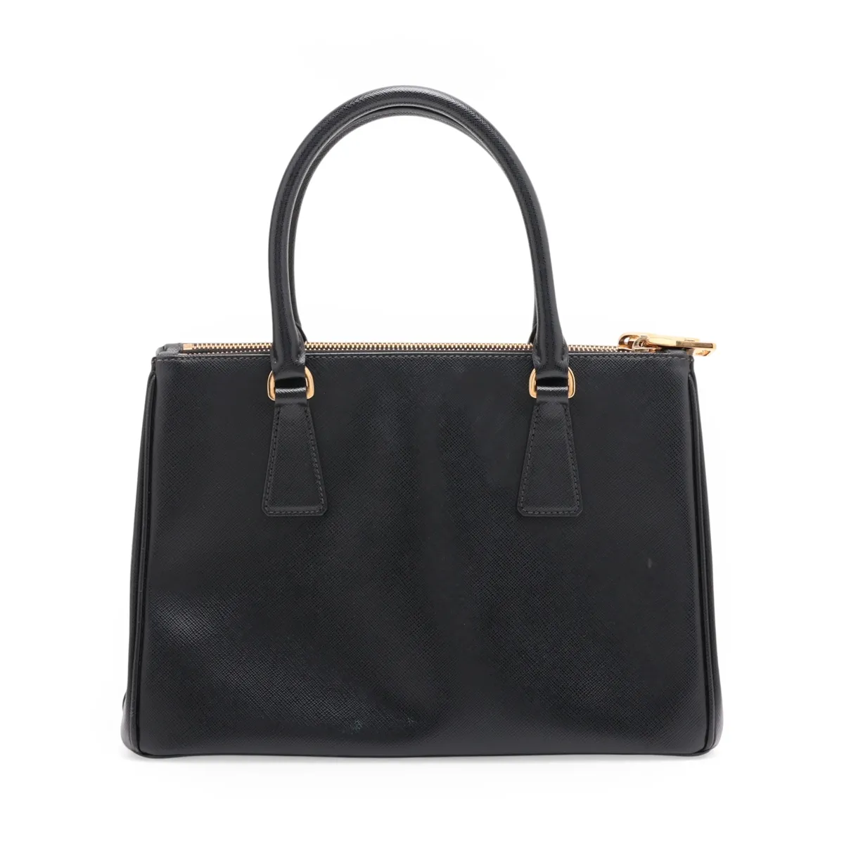 Saffiano Lux Leather 2-Way Handbag, Black, 1BA863 — view 2