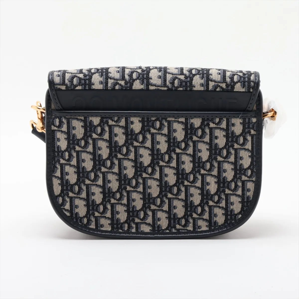 Oblique Bobby Canvas x Leather Shoulder Bag, Navy — view 2