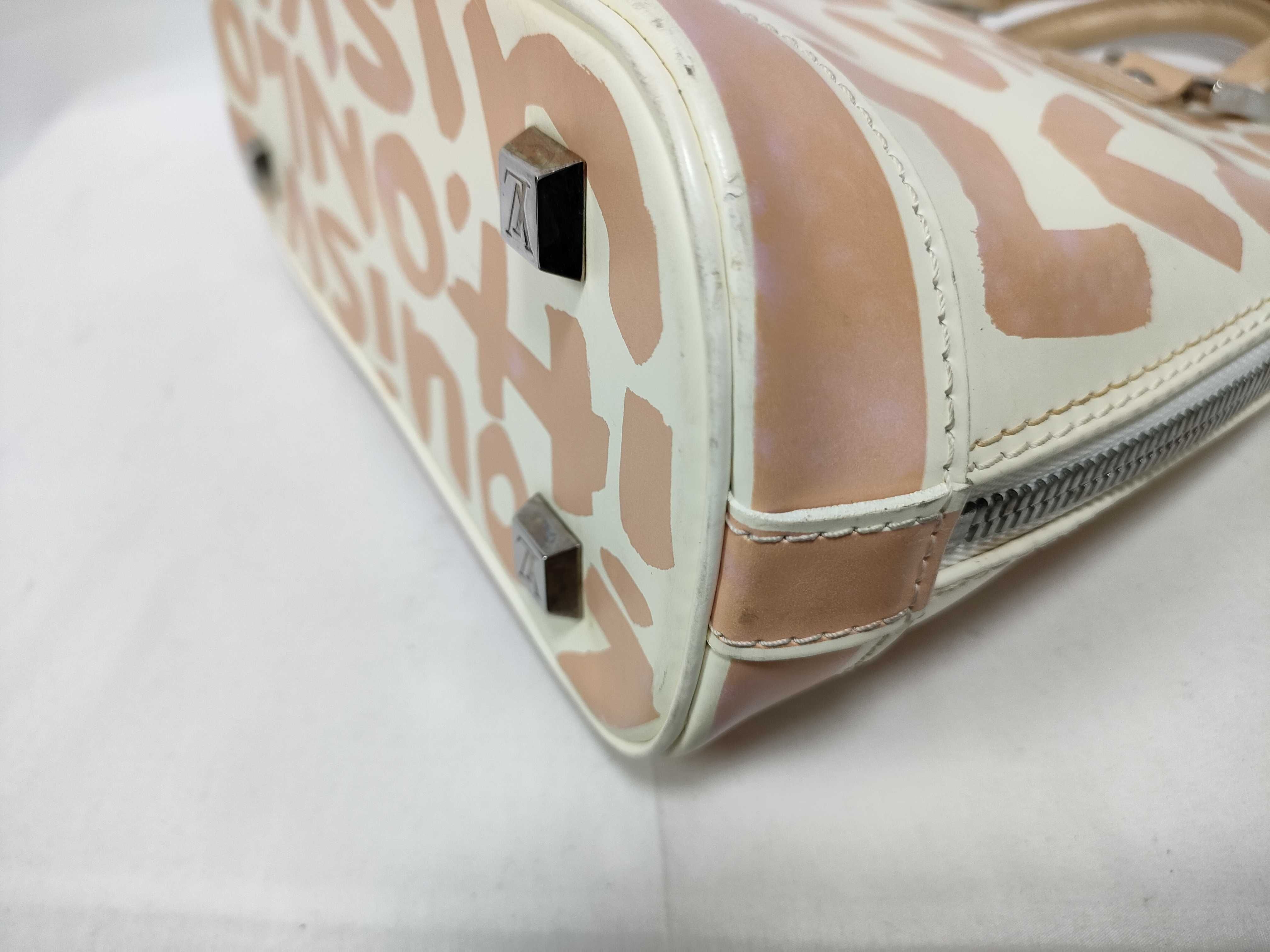 ID- Cow Skin Graffiti Alma MM M92180 white x orange BA0051 handbag — view 5