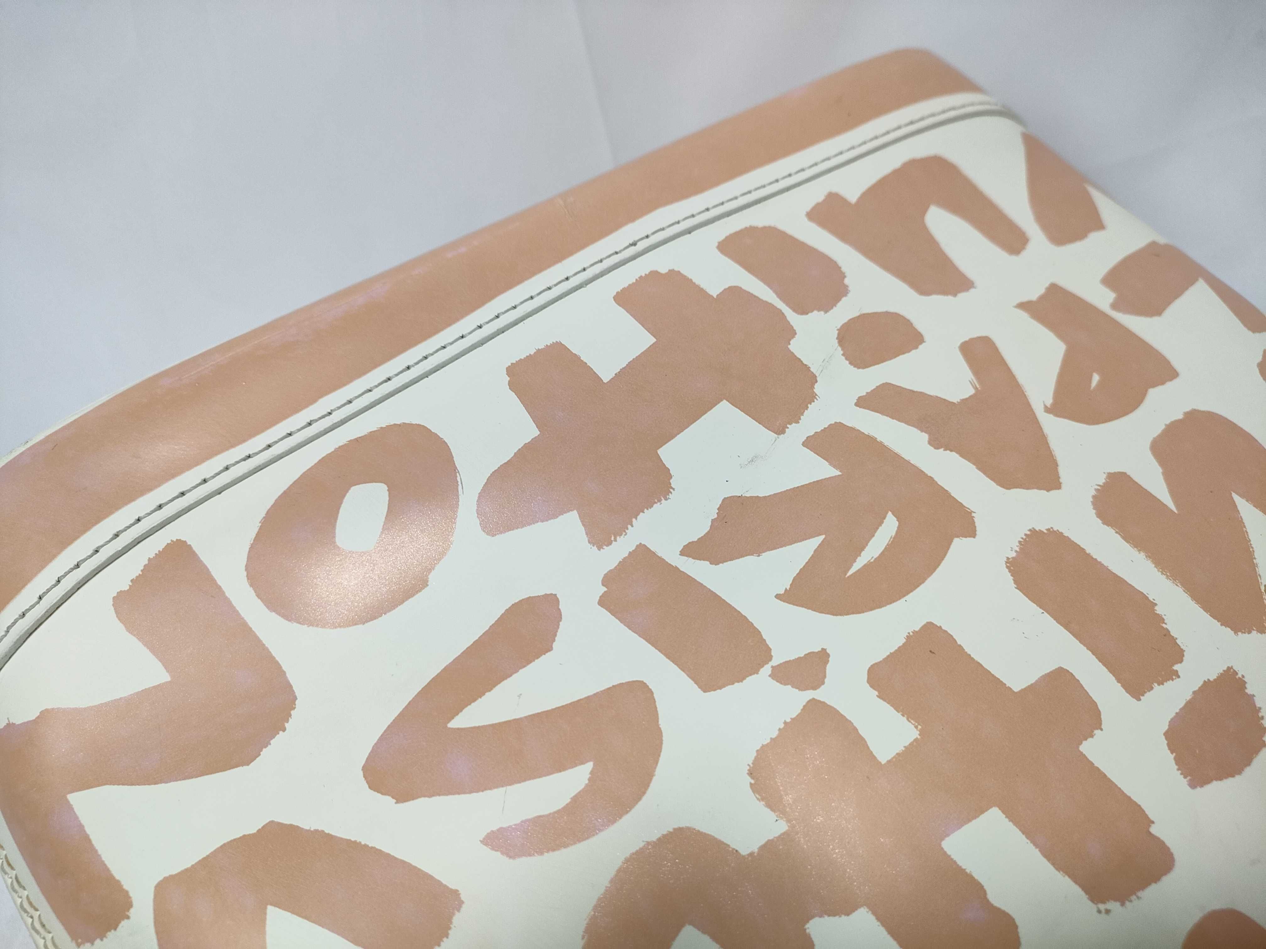 ID- Cow Skin Graffiti Alma MM M92180 white x orange BA0051 handbag — view 9
