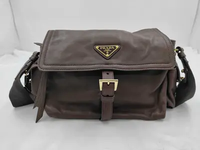 Brown Lambskin Explorer Medium Shoulder Bag 1BD394