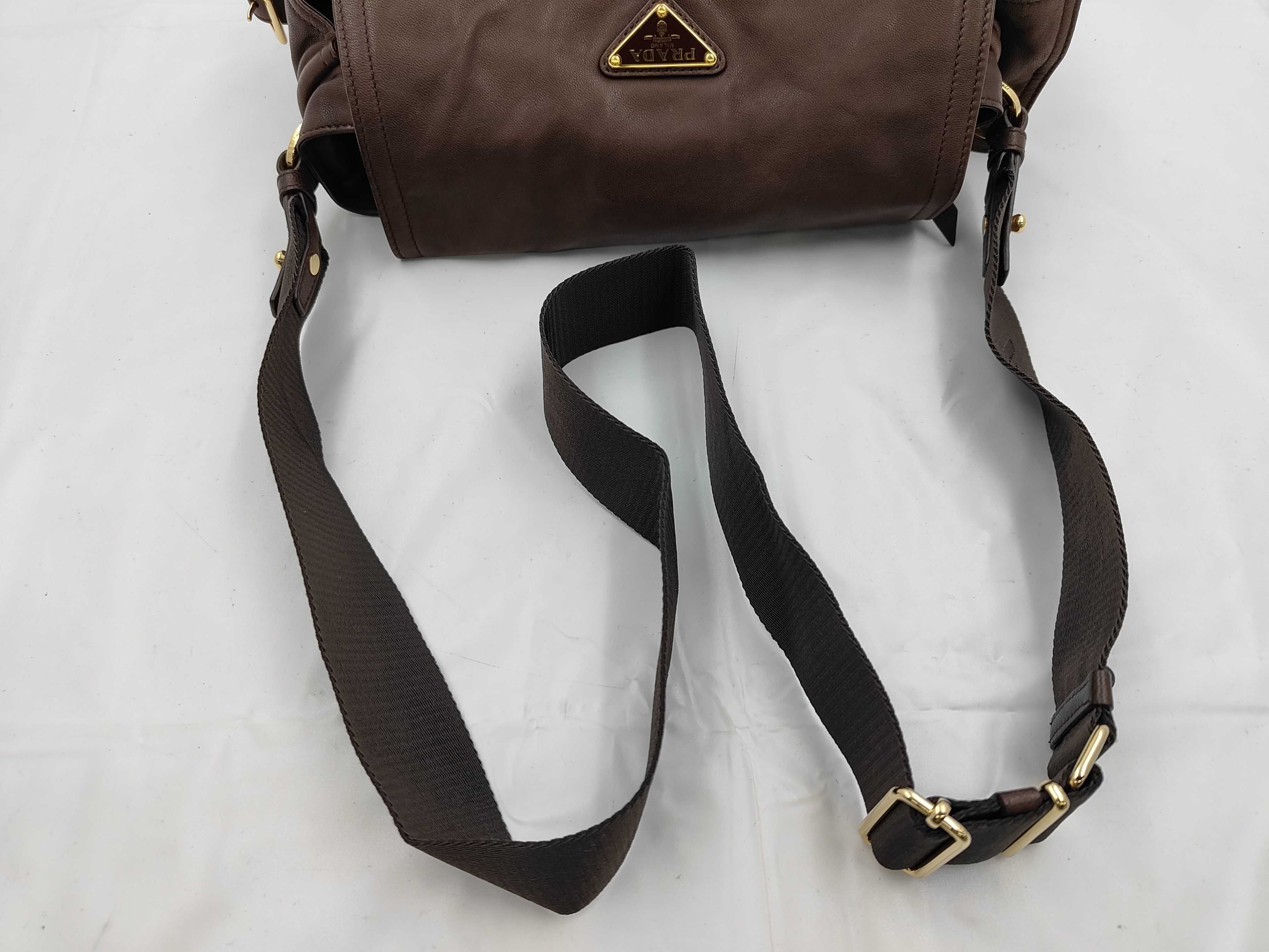 Brown Lambskin Explorer Medium Shoulder Bag 1BD394 — view 3